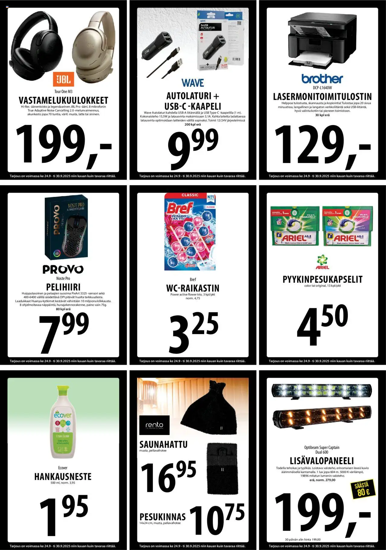 Tuuri tarjoukset – voimassa 24.09.2025 alkaen | Sivu: 15 | Tuotteet: USB, Vastamelukuulokkeet, Autolaturi, Voi