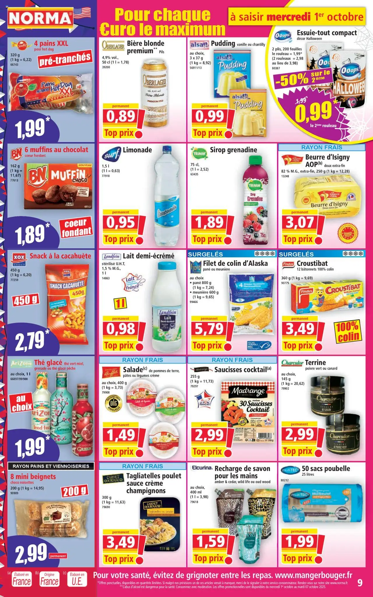  | Page: 9 | Produits: Pêche, Bière blonde, Savon, Pommes