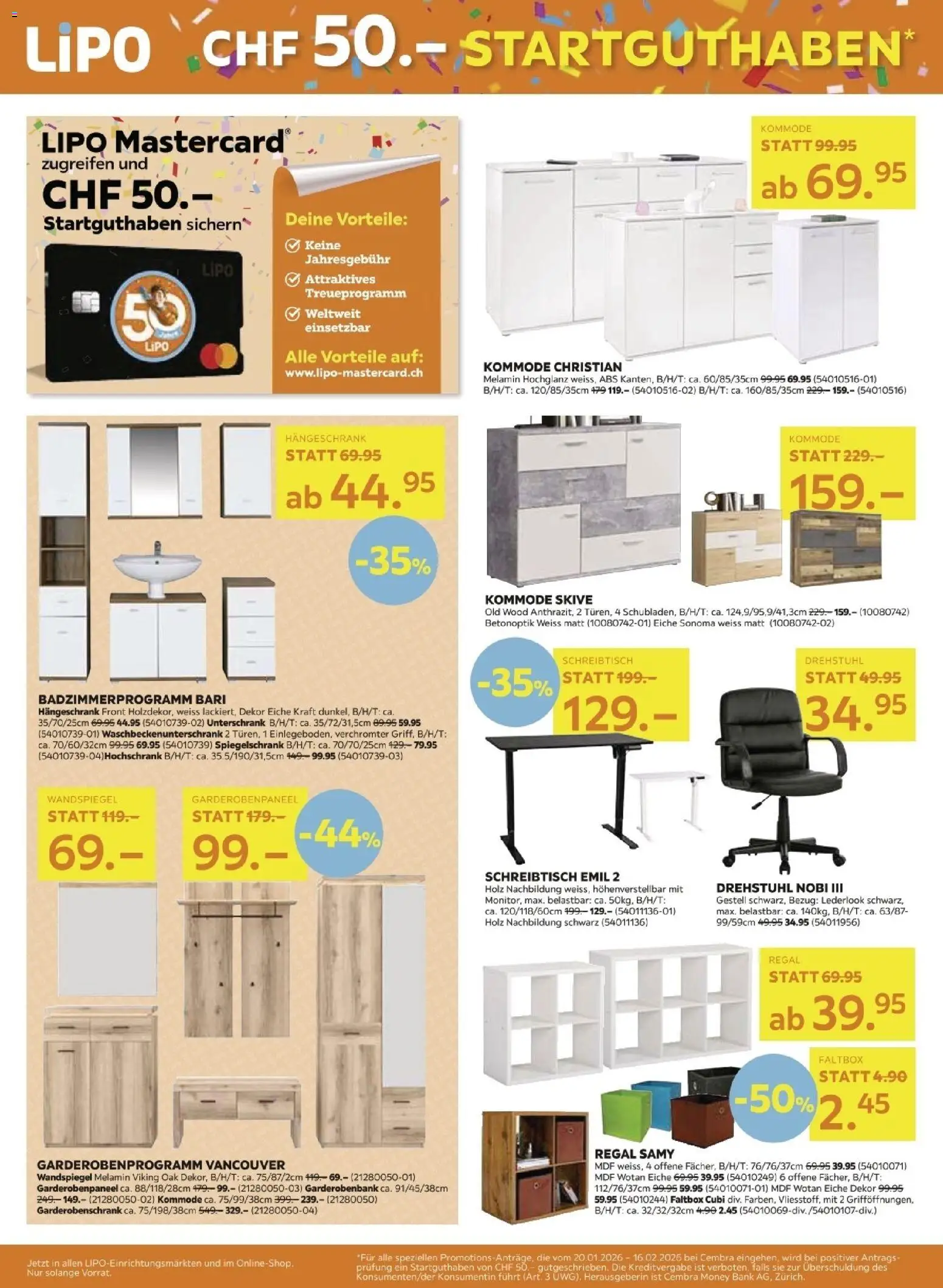 Lipo Aktionen – gültig ab 20.01.2026 | Seite: 6 | Produkte: Wandspiegel, Spiegelschrank, Hängeschrank, Unterschrank