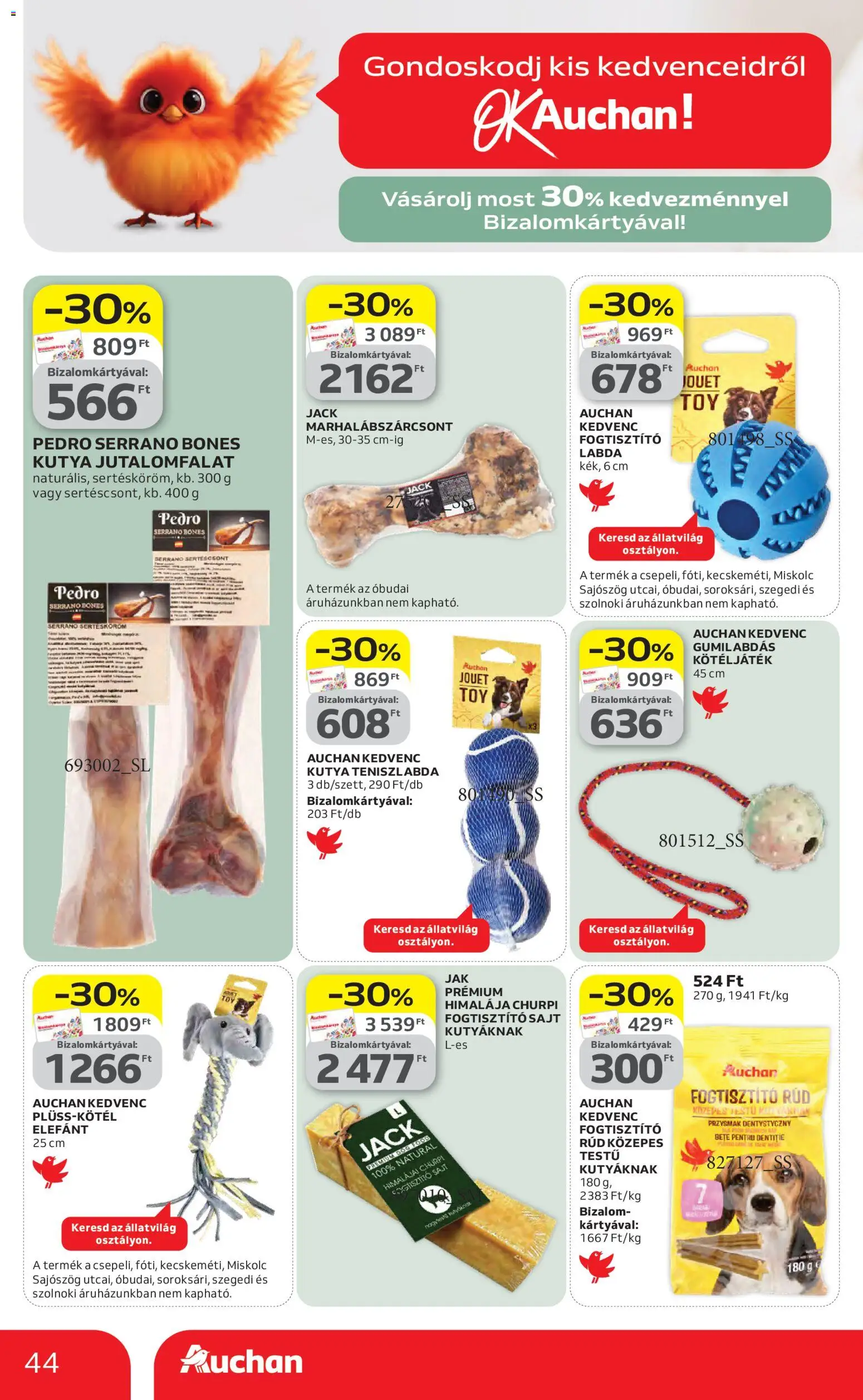 Auchan akciós ujság - amely érvényes a következő dátumtól: 16.04.2026 | Oldal: 44 | Termékek: Sajt, Sertésköröm