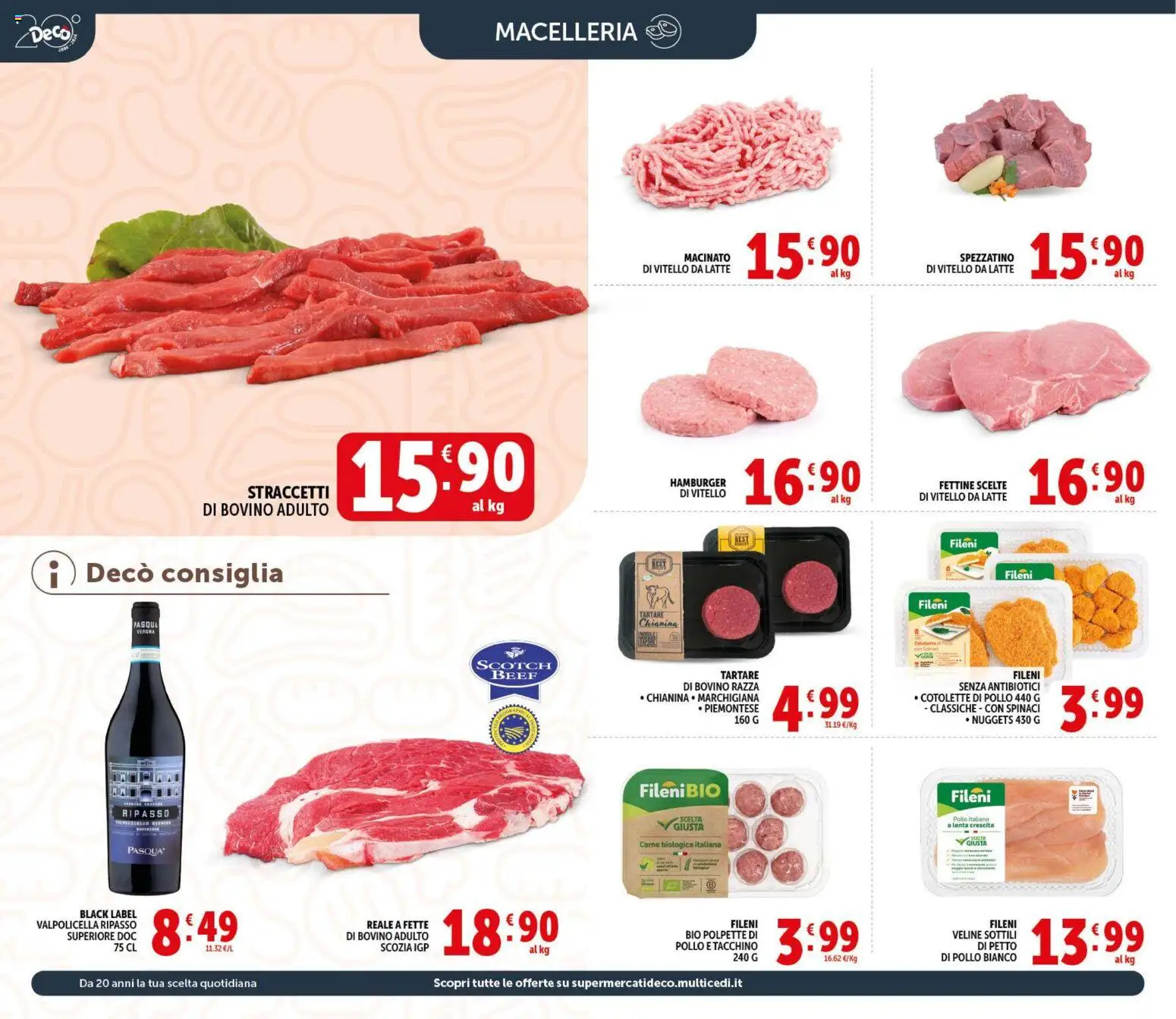 Volantino Decò del 09.04.2026 | Pagina: 6 | Prodotti: Pollo, Veline, Spinaci, Hamburger