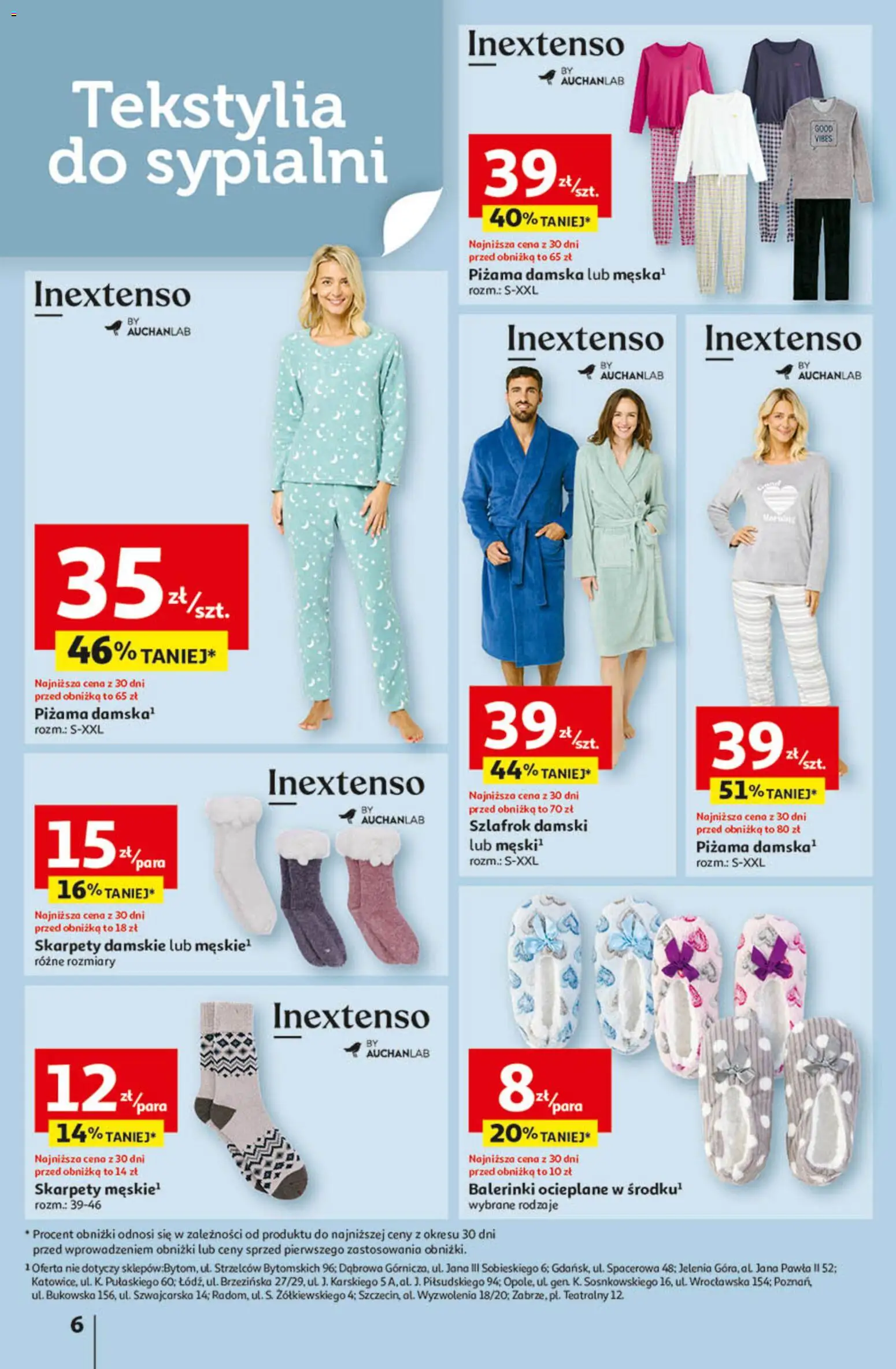 Auchan Gazetka - Wielkie Przeboje Cenowe Hipermarket od 02.01.2026 | Strona: 6 | Produkty: Skarpety, Piżama, Skarpety damskie, Tekstylia