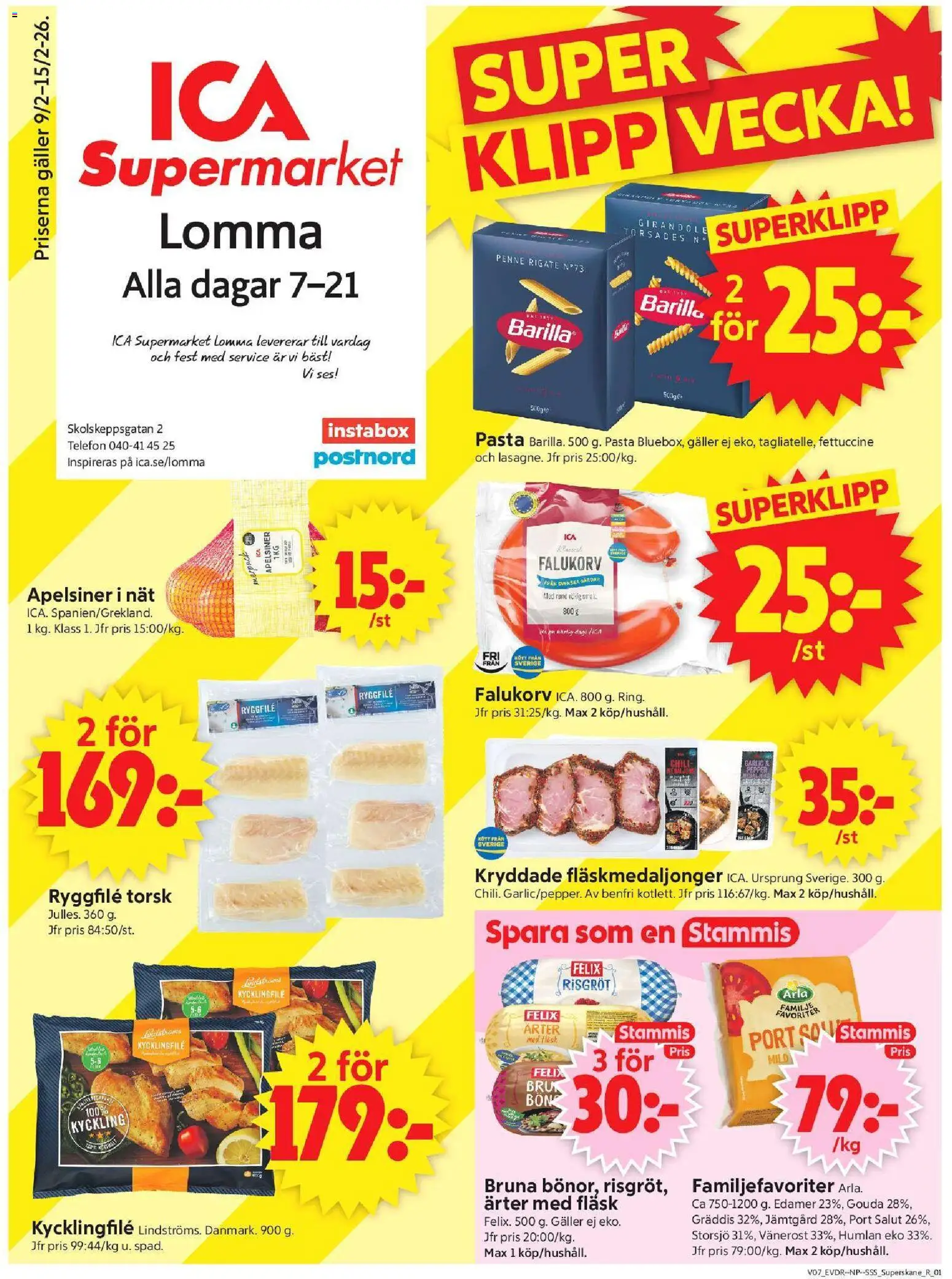 ICA Supermarket reklamblad aktuell från 09.02.2026 | Sida: 1