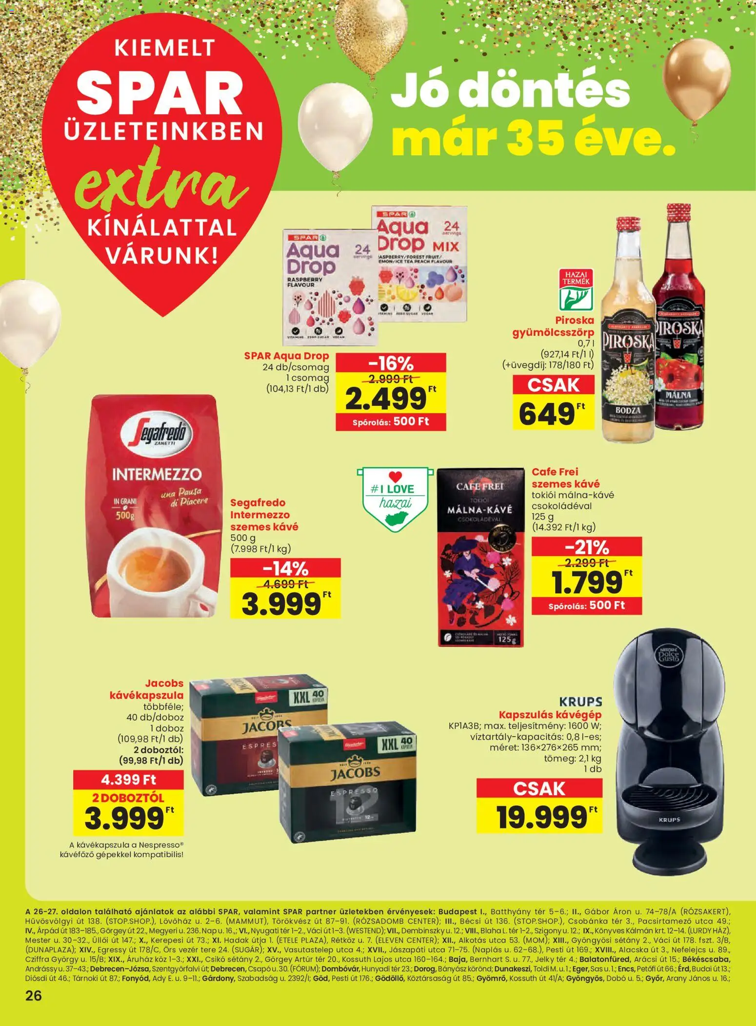 Spar akciós ujság - amely érvényes a következő dátumtól: 08.01.2026 | Oldal: 7 | Termékek: Kávékapszula, Kávéfőző, Ice tea, Szemes kávé