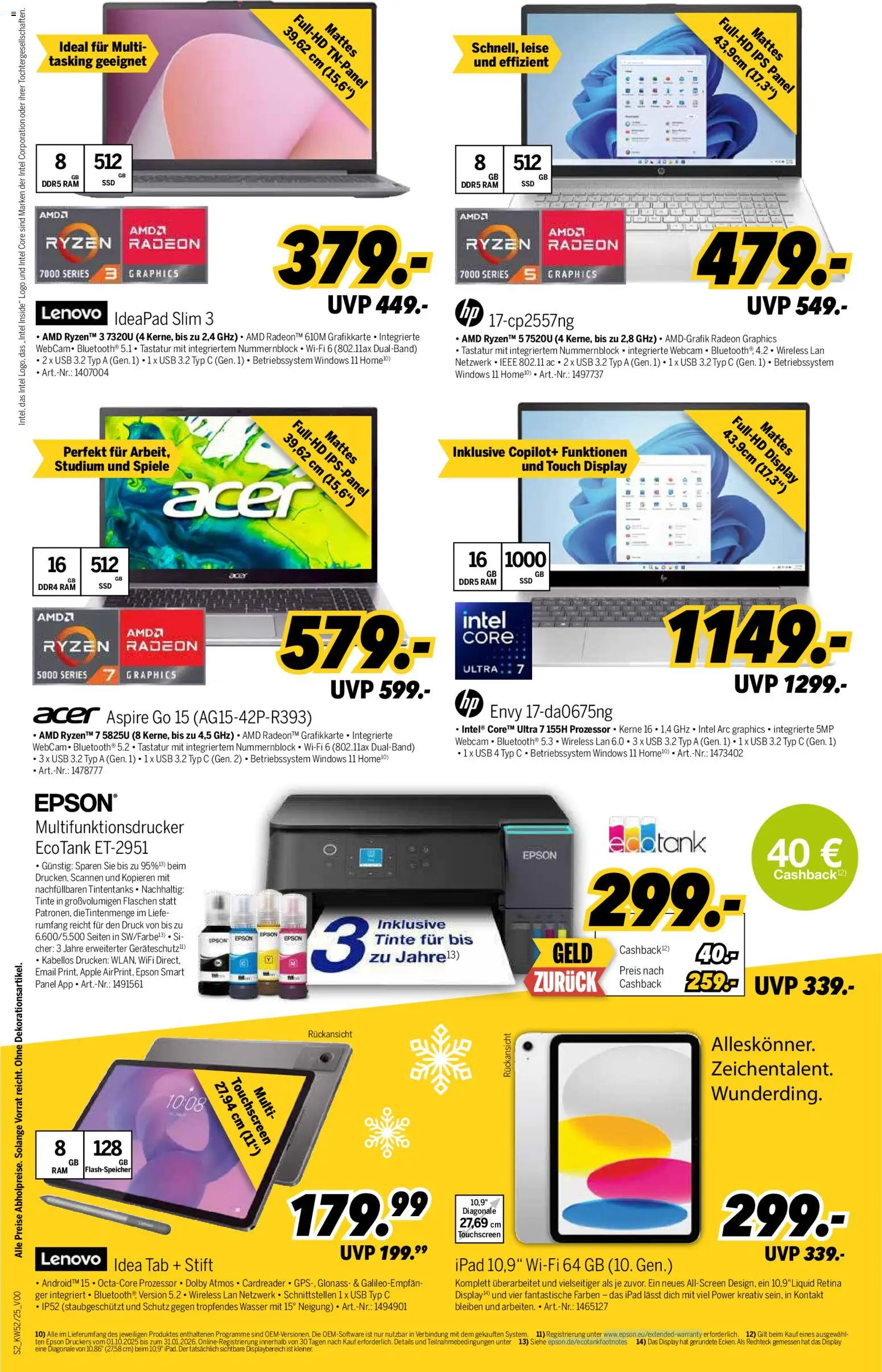 Medimax Prospekt 	 – gültig ab 20.12.2025 | Seite: 2 | Produkte: Epson, USB, Wasser, Grafikkarte