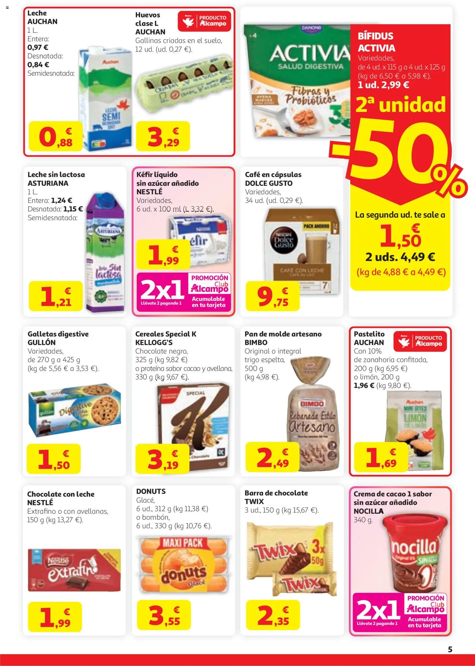 Alcampo SST Catalán │ válido desde el 12.03.2026 | Página: 5 | Productos: Huevos, Galletas, Café en cápsulas, Donuts