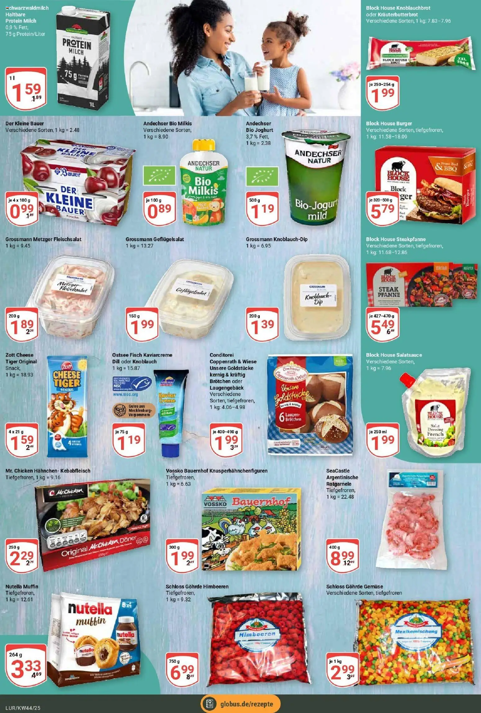 Globus prospekt Hamburg	 – gültig ab 26.10.2025 | Seite: 14 | Produkte: Milch, Joghurt, Burger, Steak