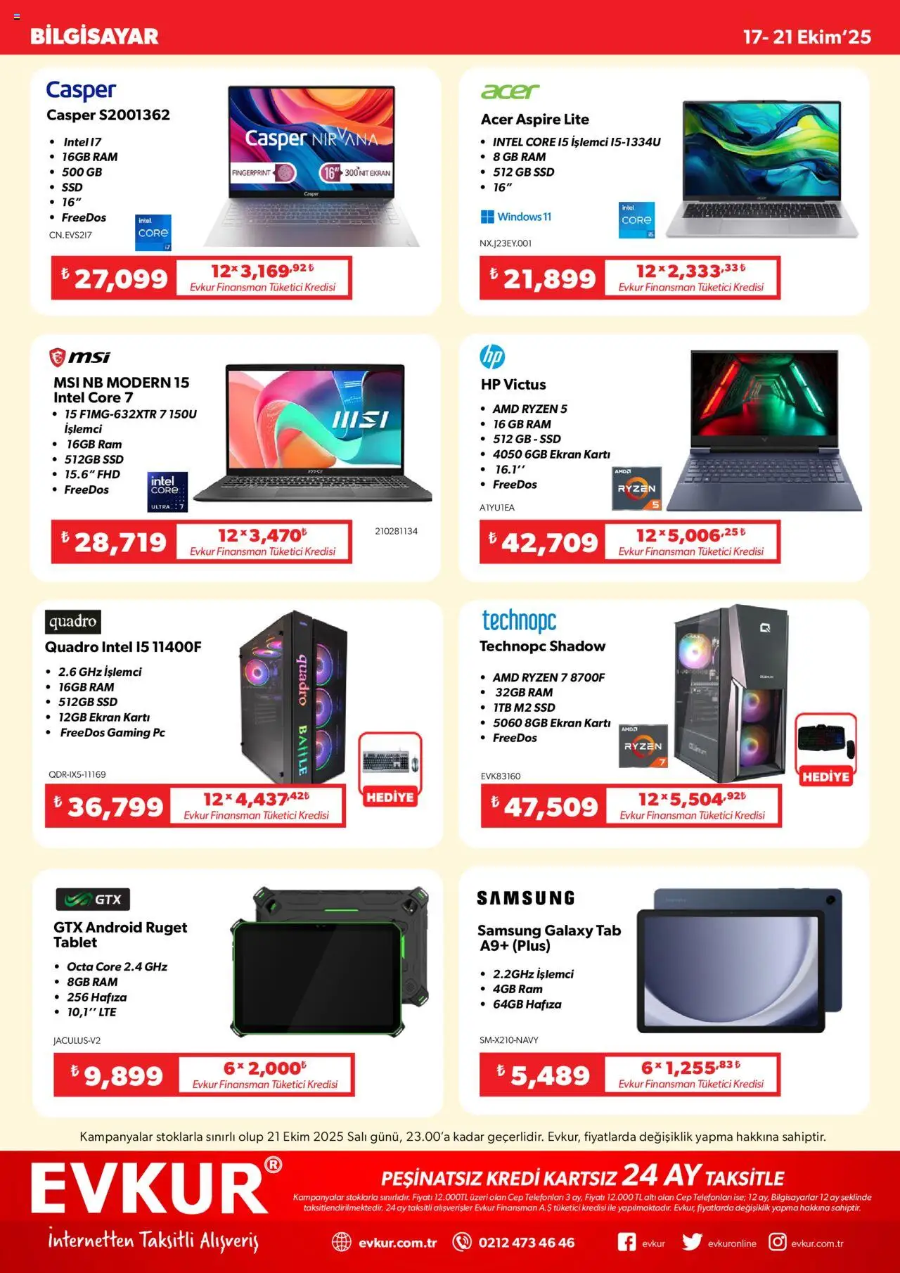 Evkur Muhteşem Fırsatlar - 17.10.2025 tarihinden itibaren geçerlidir | Sayfa: 7 | Ürünler: Tablet, PC, Bilgisayar