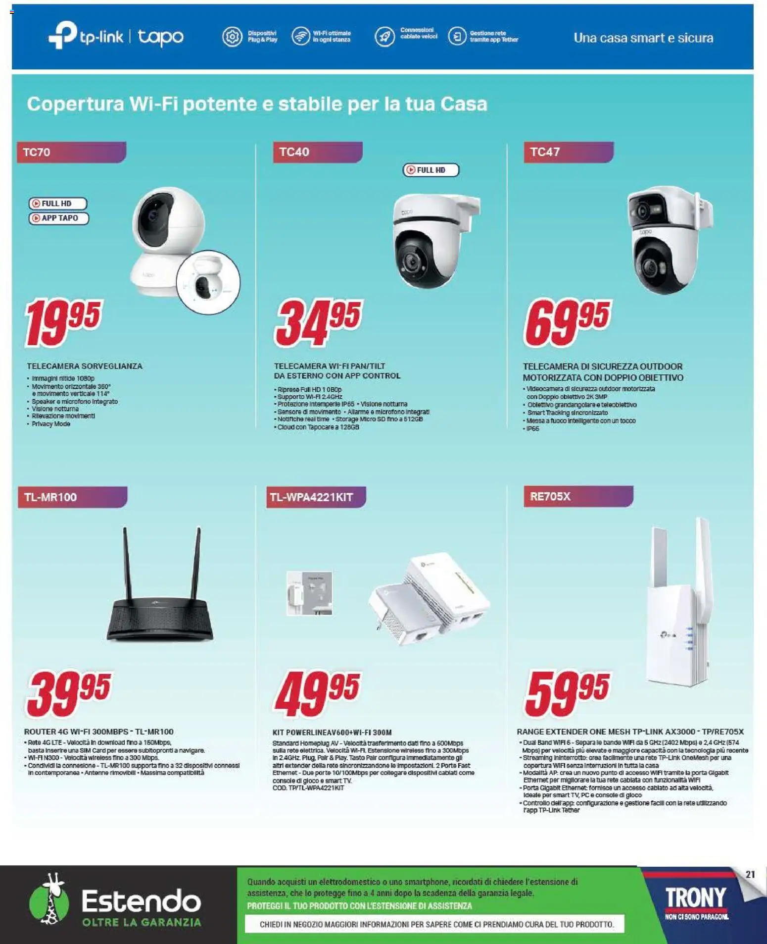 Volantino Trony del 28.04.2026 | Pagina: 21 | Prodotti: Router, Range extender, PC, Gioco