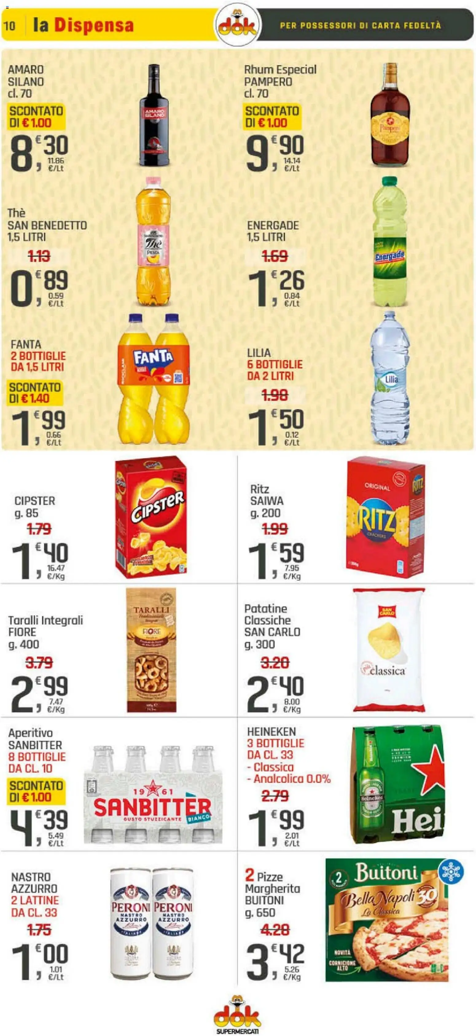 Volantino DOK del 10.04.2026 | Pagina: 10 | Prodotti: Patatine, Fanta, Taralli, Heineken