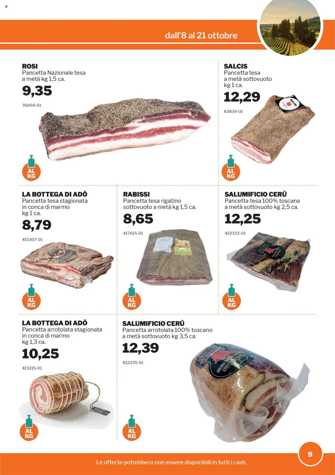 Volantino Sogegross del 08.10.2025 | Pagina: 9 | Prodotti: Pancetta