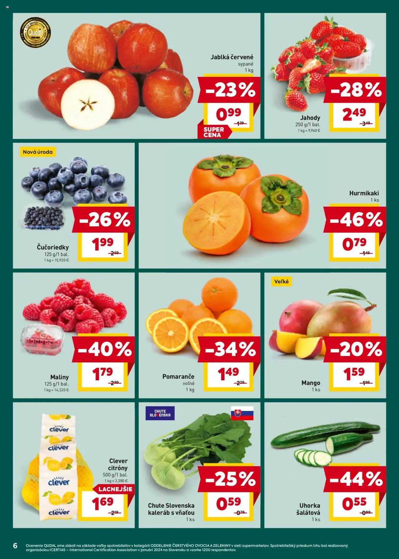 Nové Billa akcie – leták je platný od 24.09.2025 | Strana: 6 | Produkty: Pomaranče, Čučoriedky, Jahody, Mango