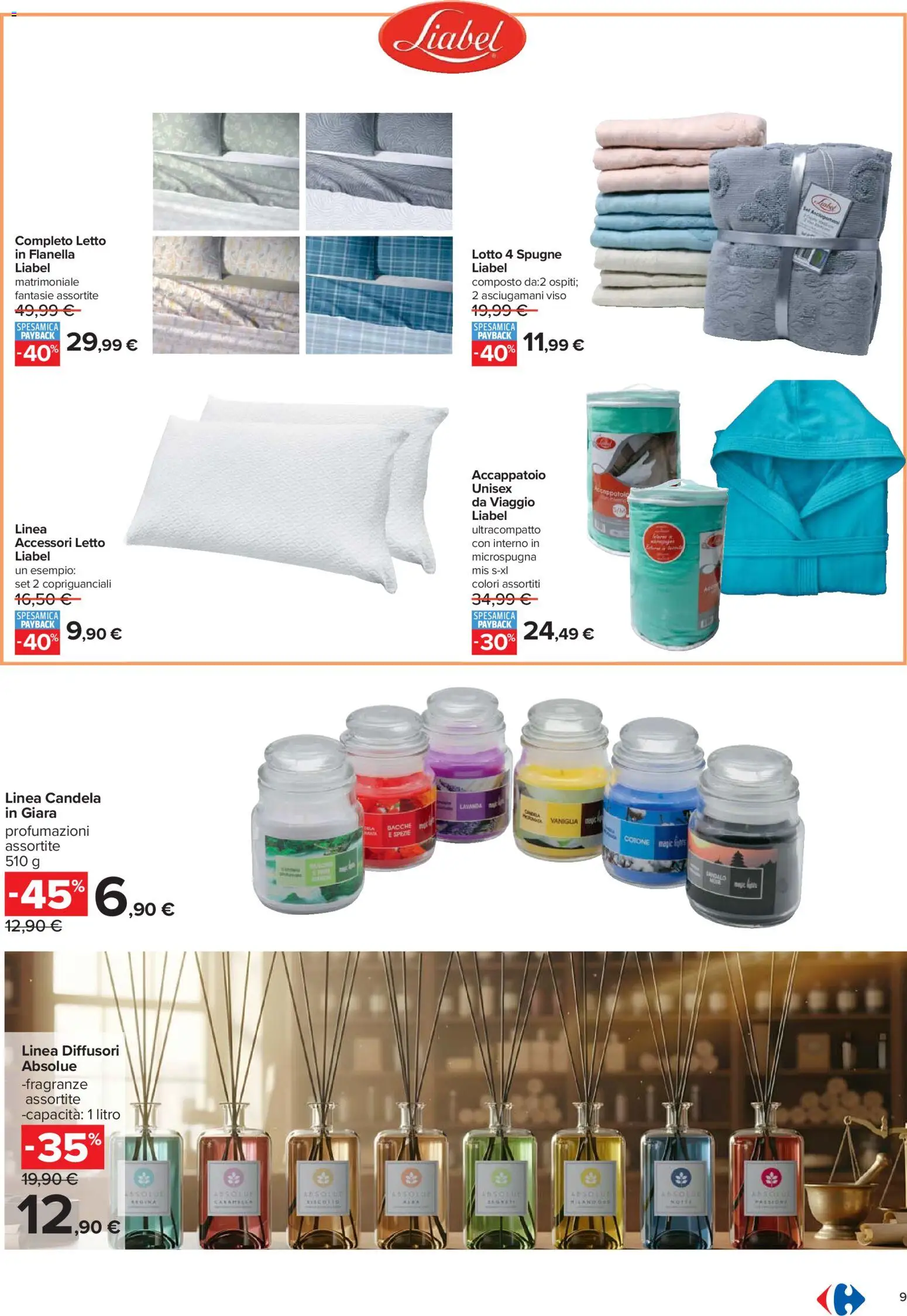Volantino Carrefour del 27.12.2025 | Pagina: 9 | Prodotti: Accappatoio, Spezie, Letto, Candela