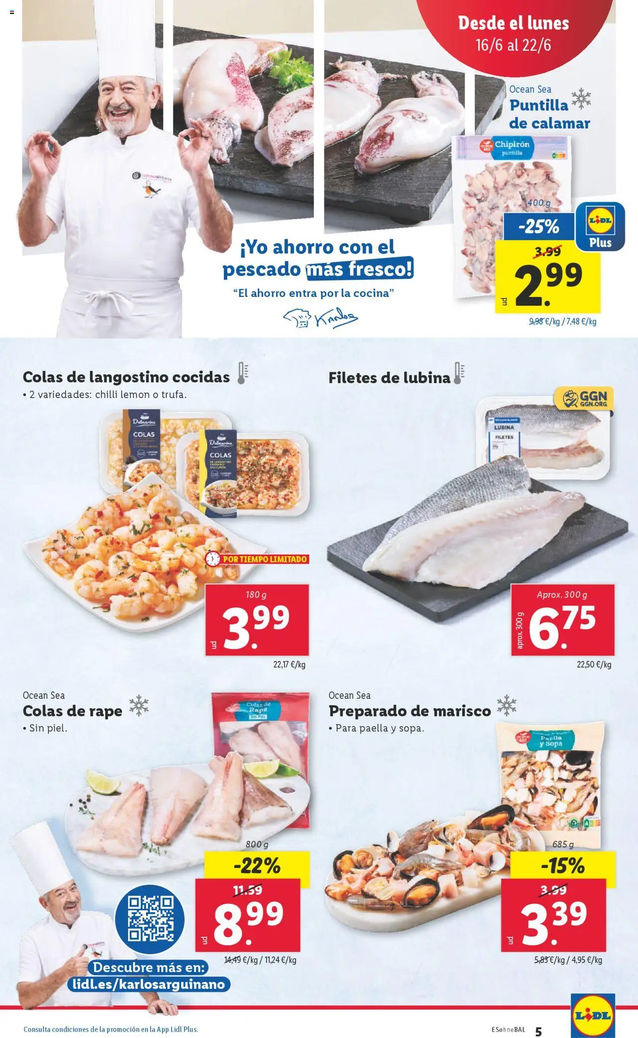 Lidl catálogo MAD │ válido desde el 16.06.2025 | Página: 7 | Productos: Pescado, Cocina, Langostino