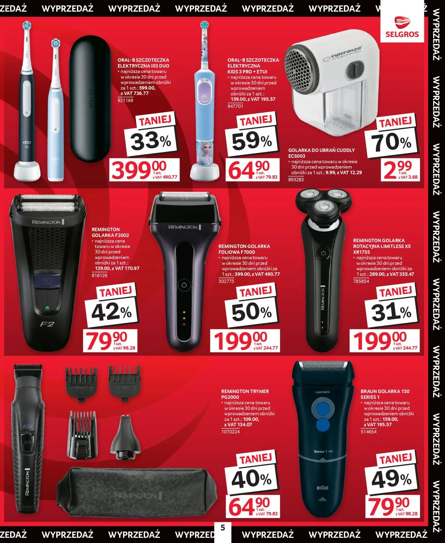 Selgros cash&carry Gazetka - Świąteczna Wyprzedaż od 08.01.2026 | Strona: 5 | Produkty: Golarka, Golarka do ubrań