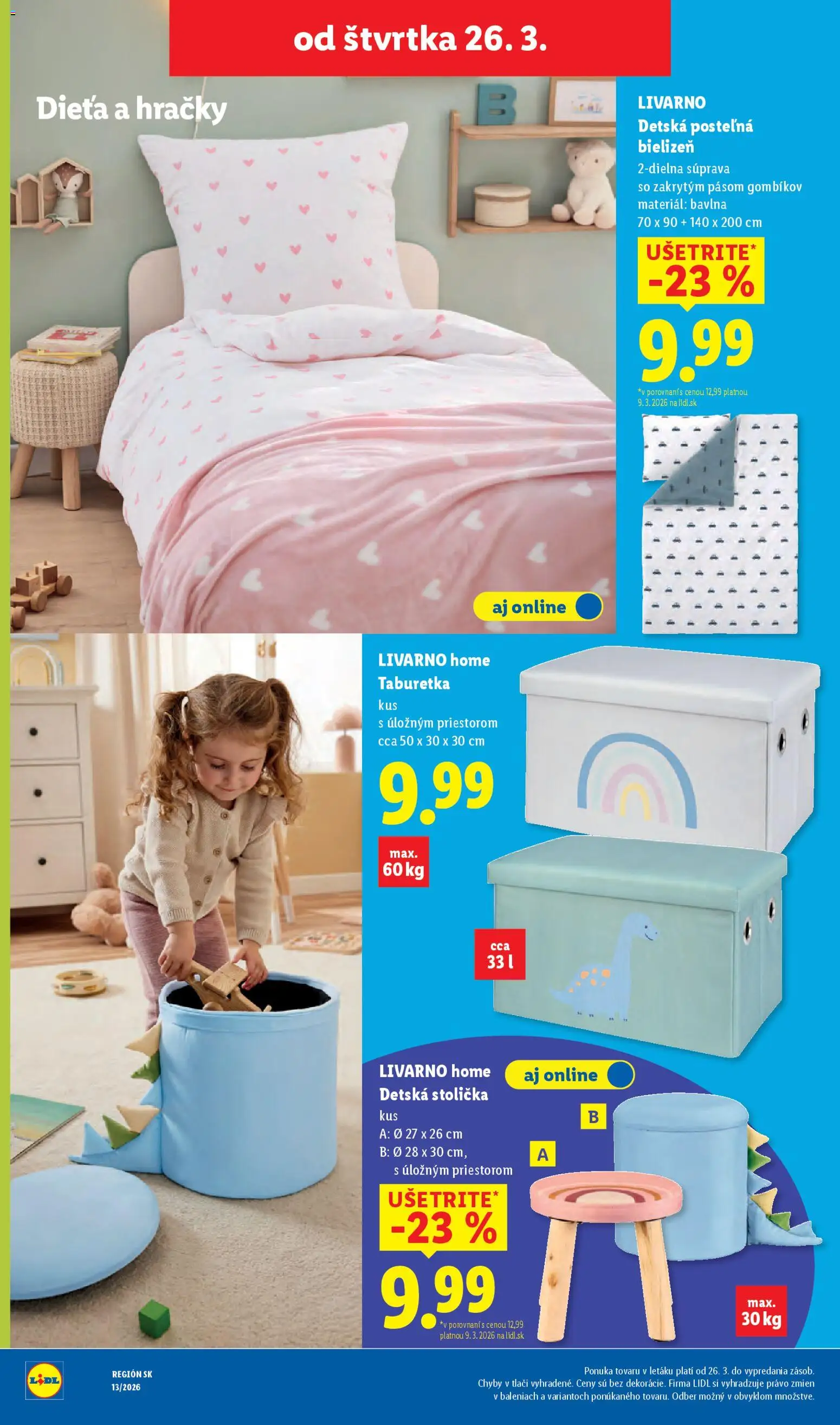 Nové Lidl akcie – leták je platný od 23.03.2026 | Strana: 90 | Produkty: Detská stolička, Taburetka, Stolička