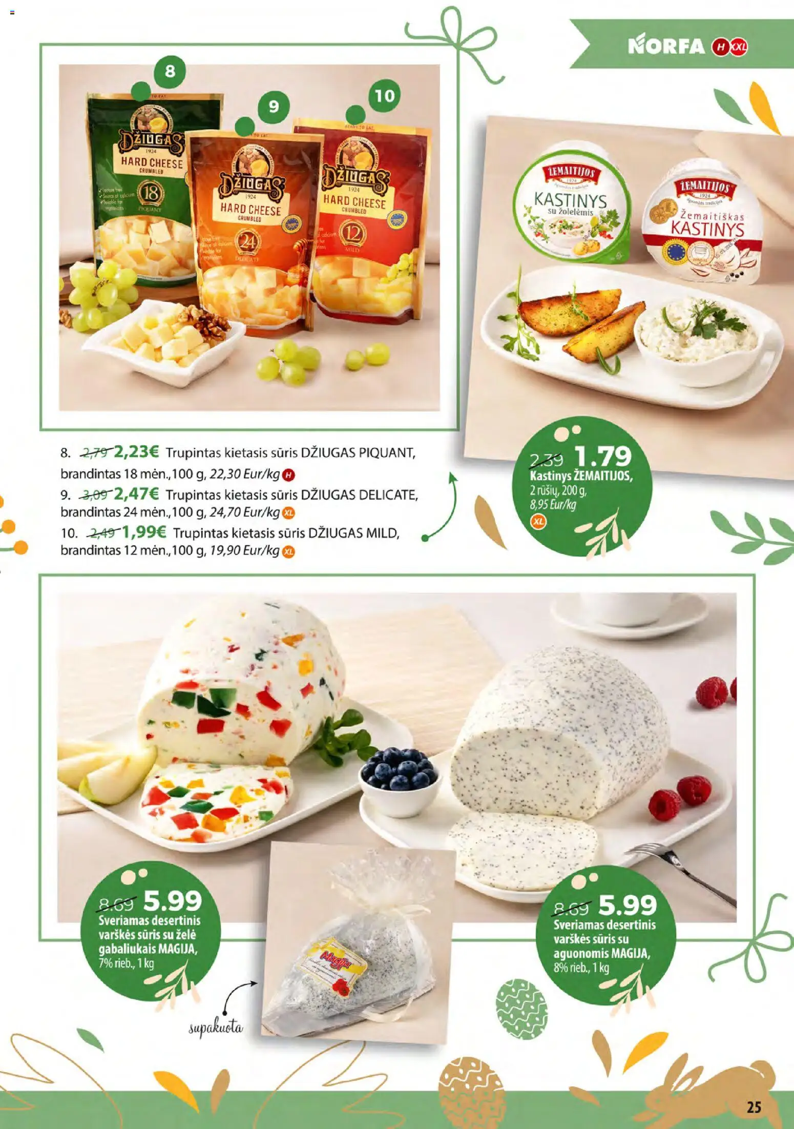 NORFA akcijos nuo 24.03.2026 | Puslapis: 25 | Prekių: Varškės sūris, Sūris