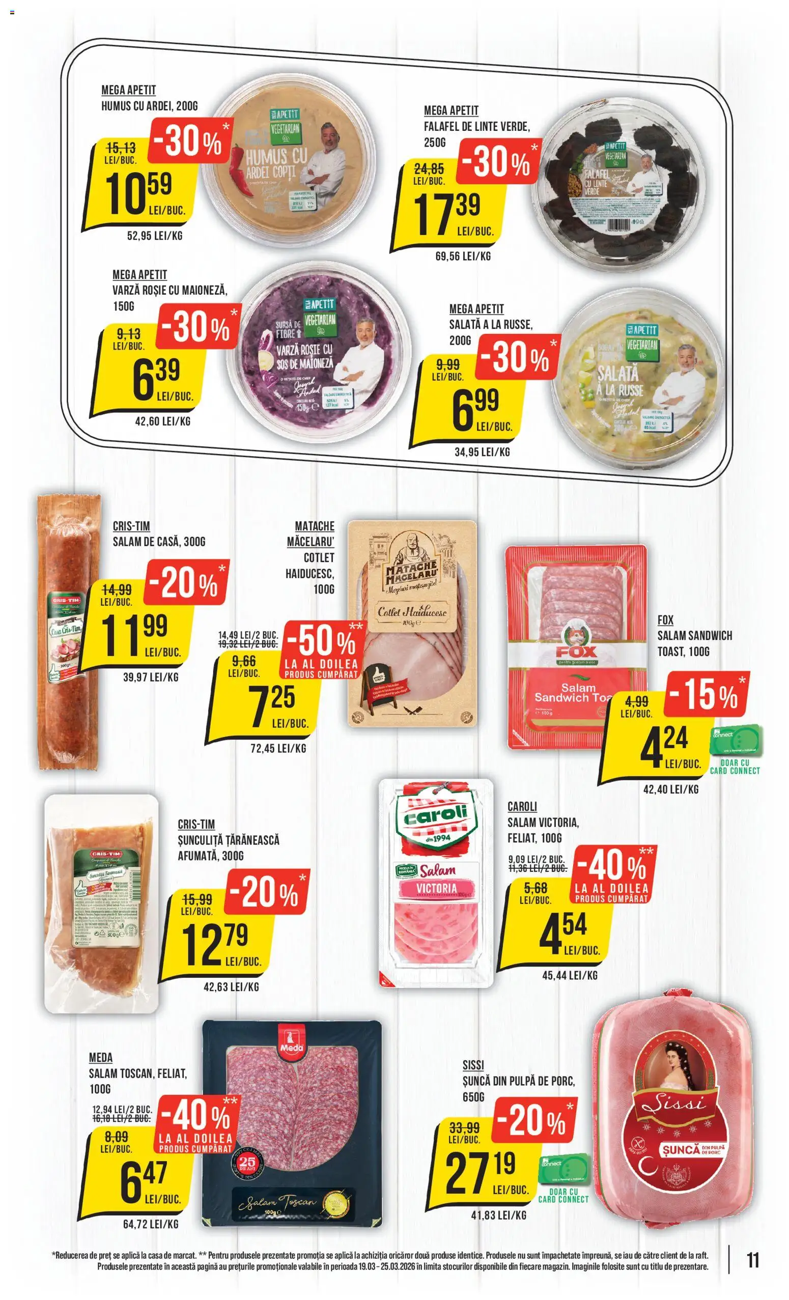 Noul catalog Mega Image Catalog – valabil de la 19.03.2026 | Pagină: 11 | Produse: Lait de coco, Salam, Salată, Maioneză