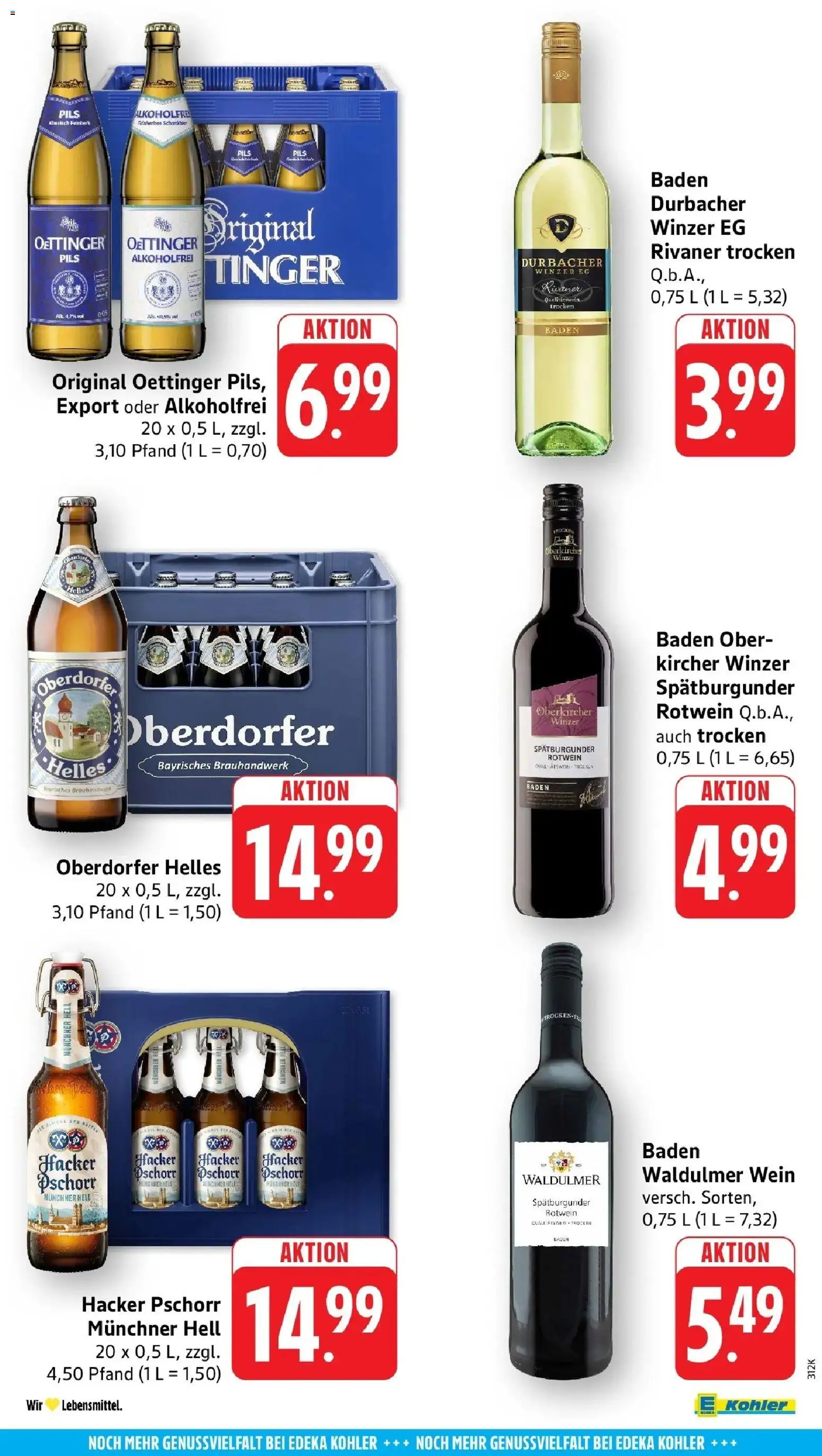 Edeka prospekt Ettenheim	 – gültig ab 16.03.2026 | Seite: 62 | Produkte: Rotwein, Pils, Oettinger, Wein