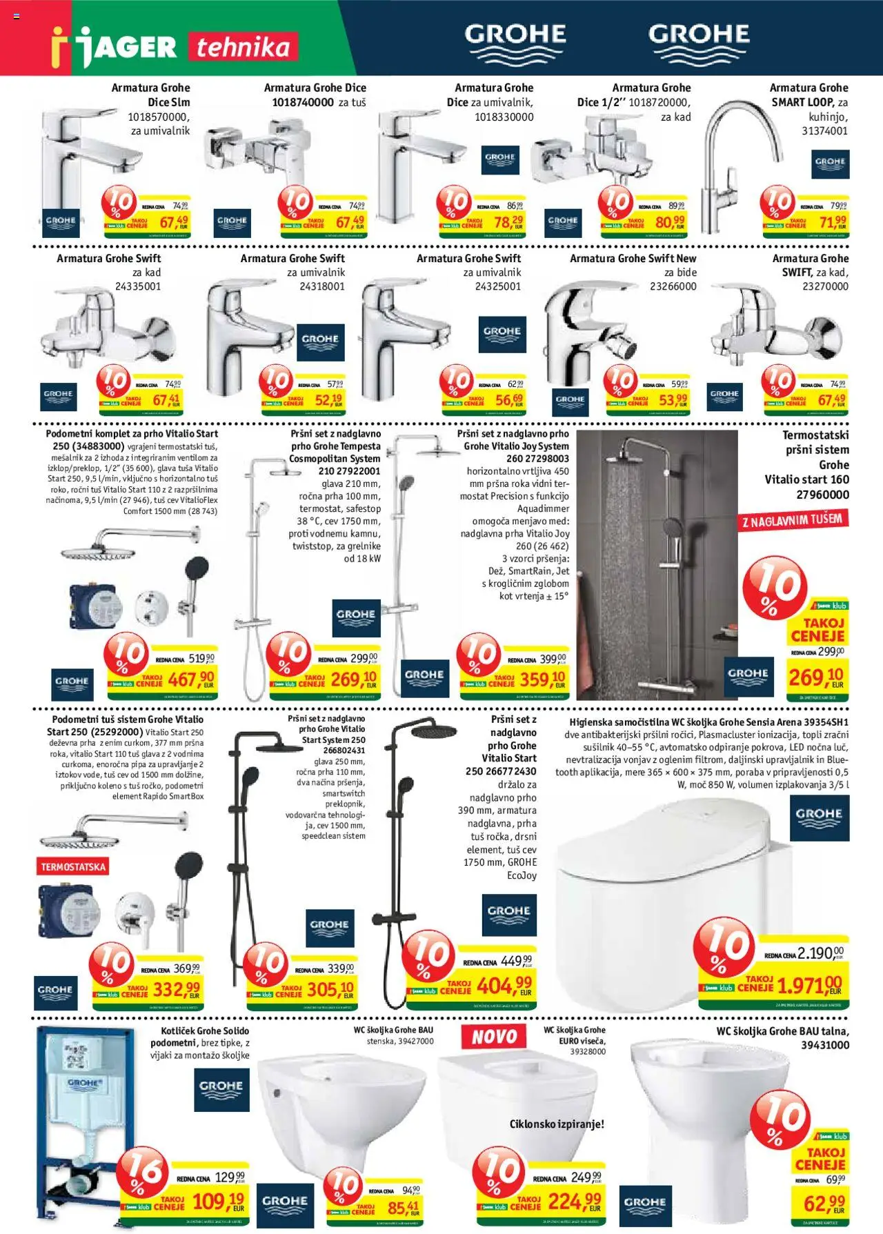 Jager katalog tehnika │ velja od 06.08.2025 | Stran: 10 | Izdelki: Školjke, Prha, WC školjka, Umivalnik