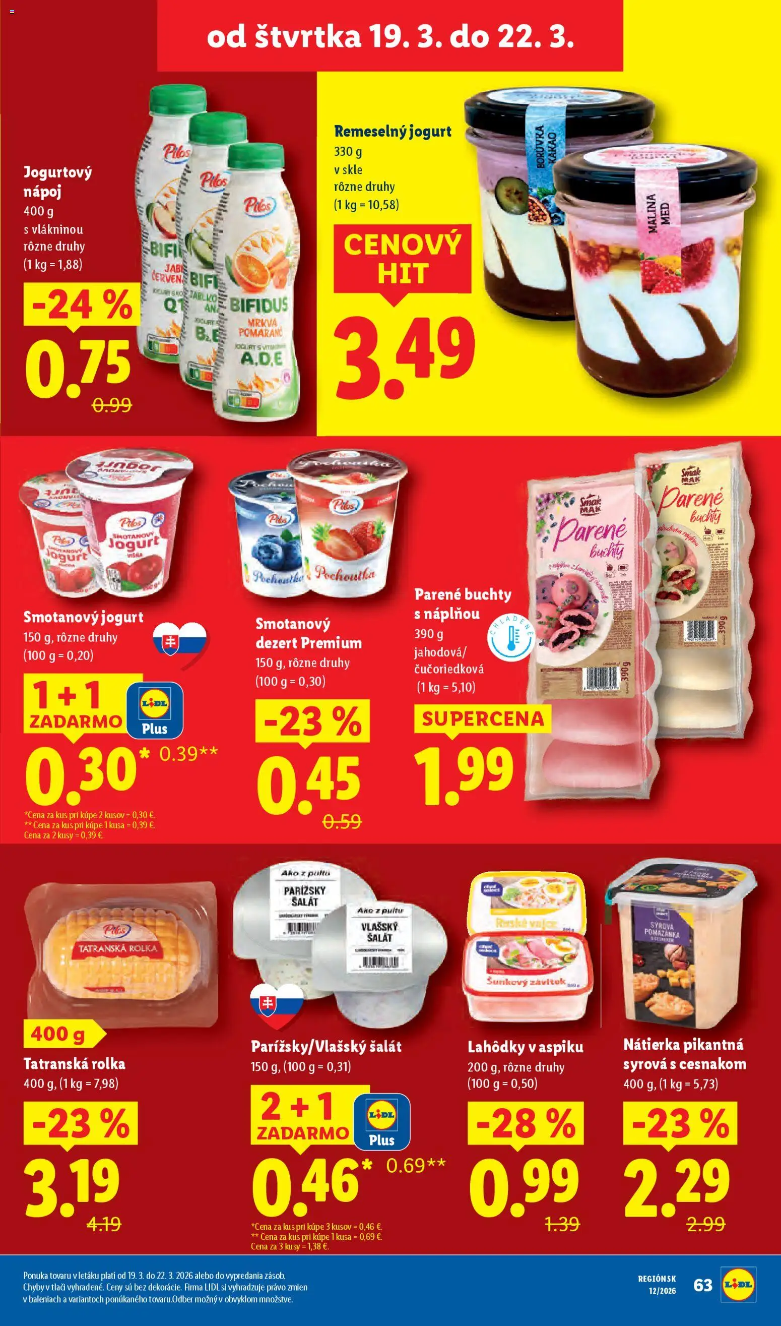 Nové Lidl akcie – leták je platný od 19.03.2026 | Strana: 17 | Produkty: Jogurt, Mrkva, Šalát, Kakao