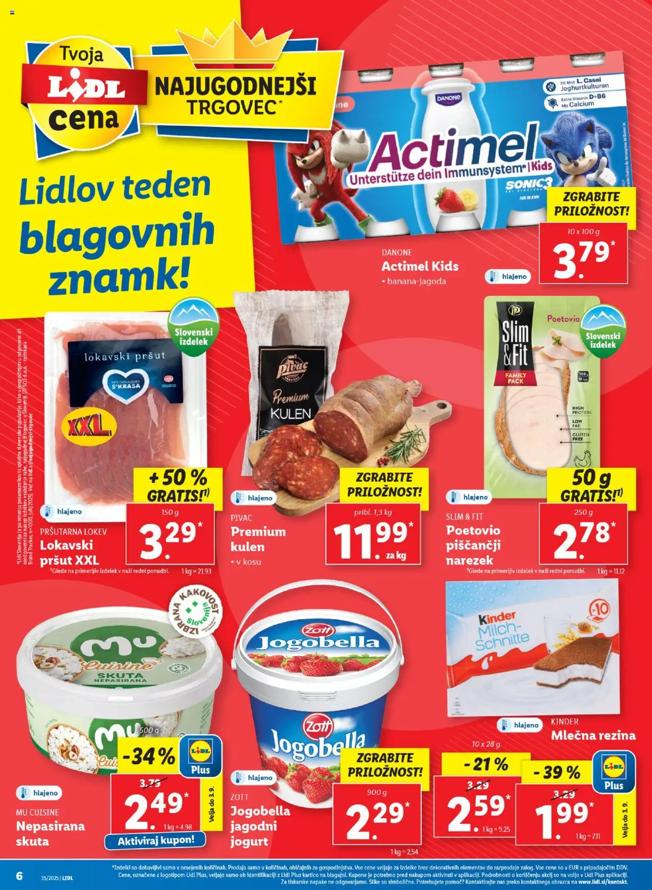Lidl katalog │ velja od 28.08.2025 | Stran: 6 | Izdelki: Pršut, Mlečna rezina, Narezek, Skuta