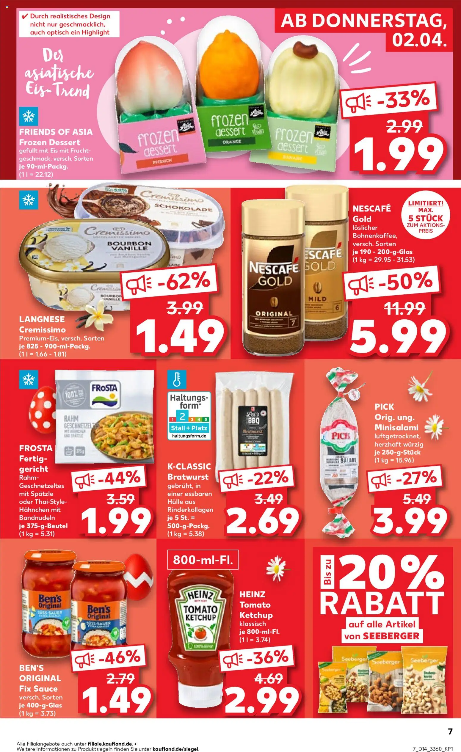 Kaufland Prospekt Berlin	 – gültig ab 02.04.2026 | Seite: 7 | Produkte: Cremissimo, Schokolade, Frosta, Bourbon
