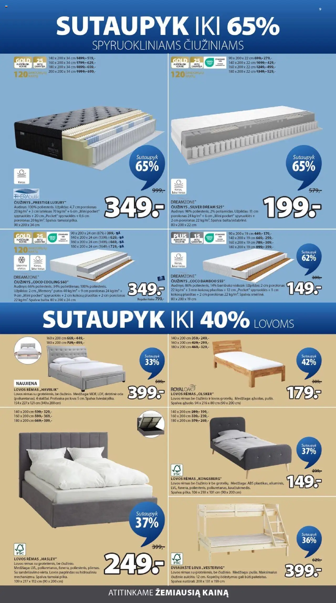 JYSK leidinys│galioja nuo 12.08.2025 | Puslapis: 9 | Prekių: Lova, Čiužinys