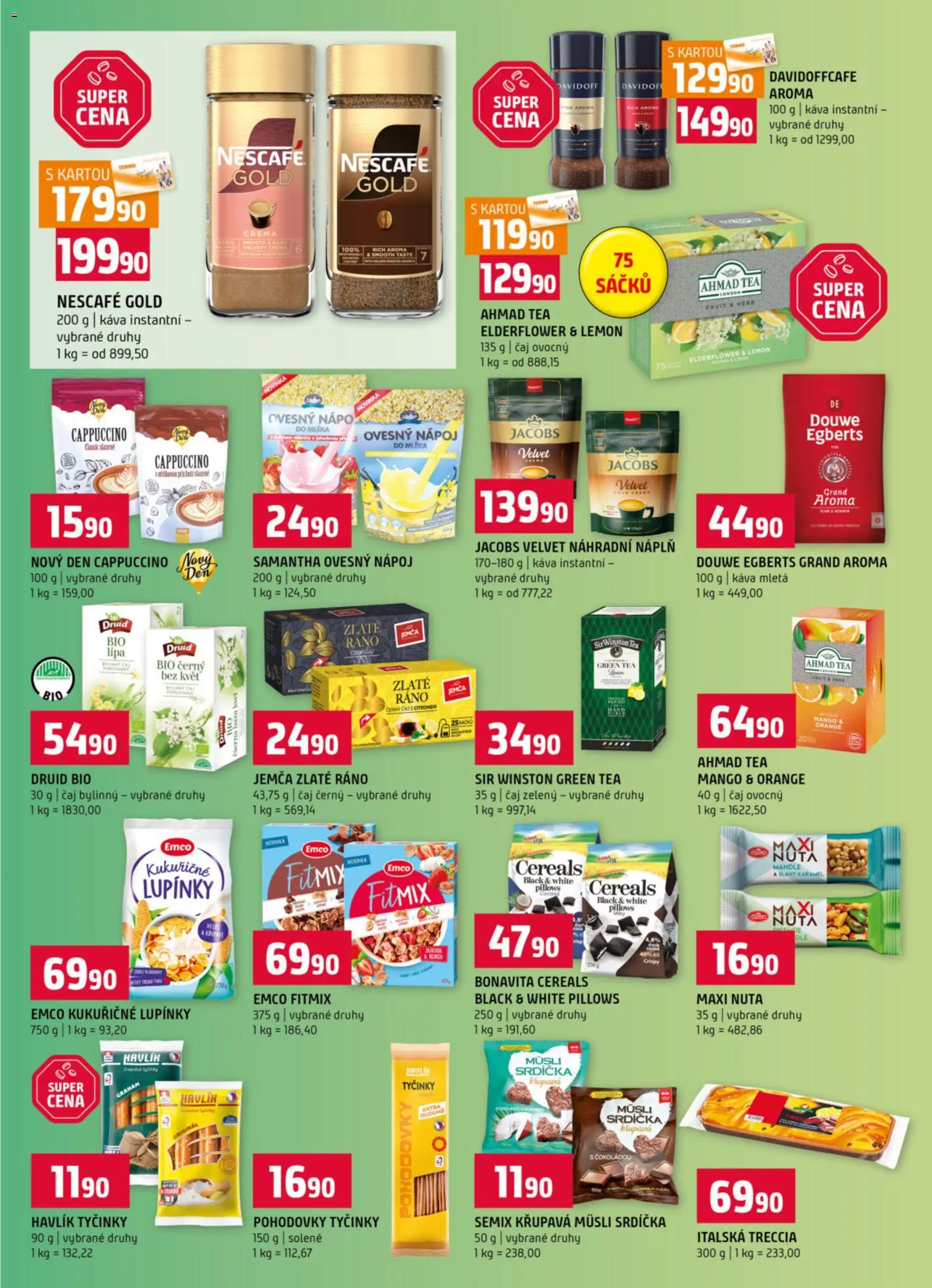 Terno leták - Prachatice od 18.02.2026 | Strana: 9 | Produkty: Čaj, Ovesný nápoj, Crema, Jacobs velvet