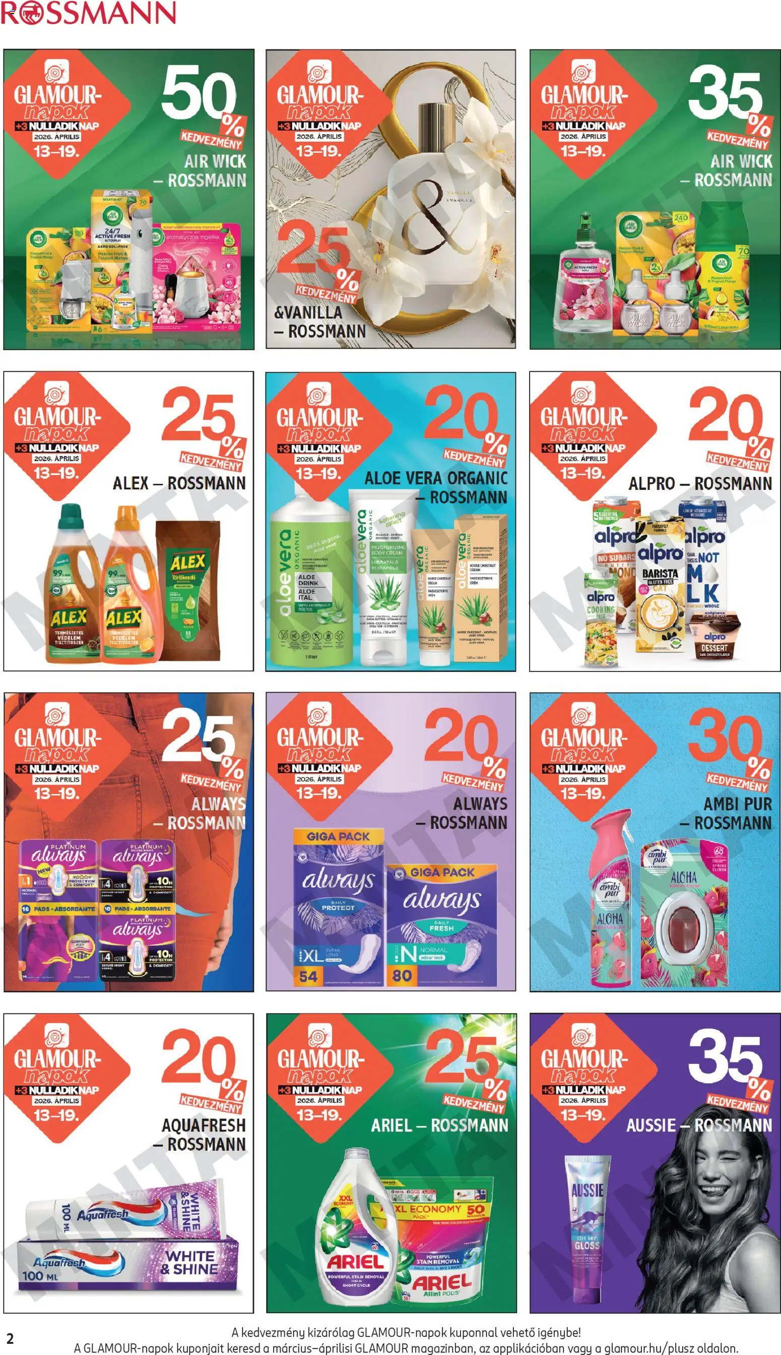 Rossmann akciós ujság - amely érvényes a következő dátumtól: 13.04.2026 | Oldal: 2