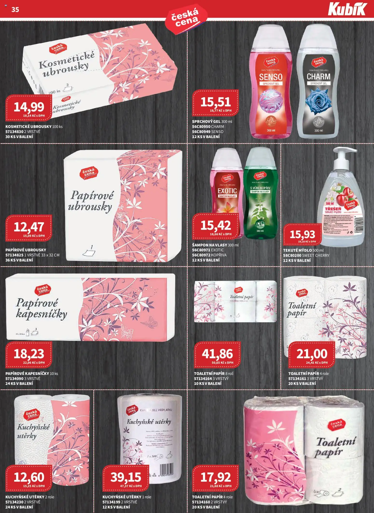 Kubík leták - Velkoobchod 01/2026 od 07.01.2026 | Strana: 35 | Produkty: Mýdlo, Sprchový gel, Utěrky, Ubrousky