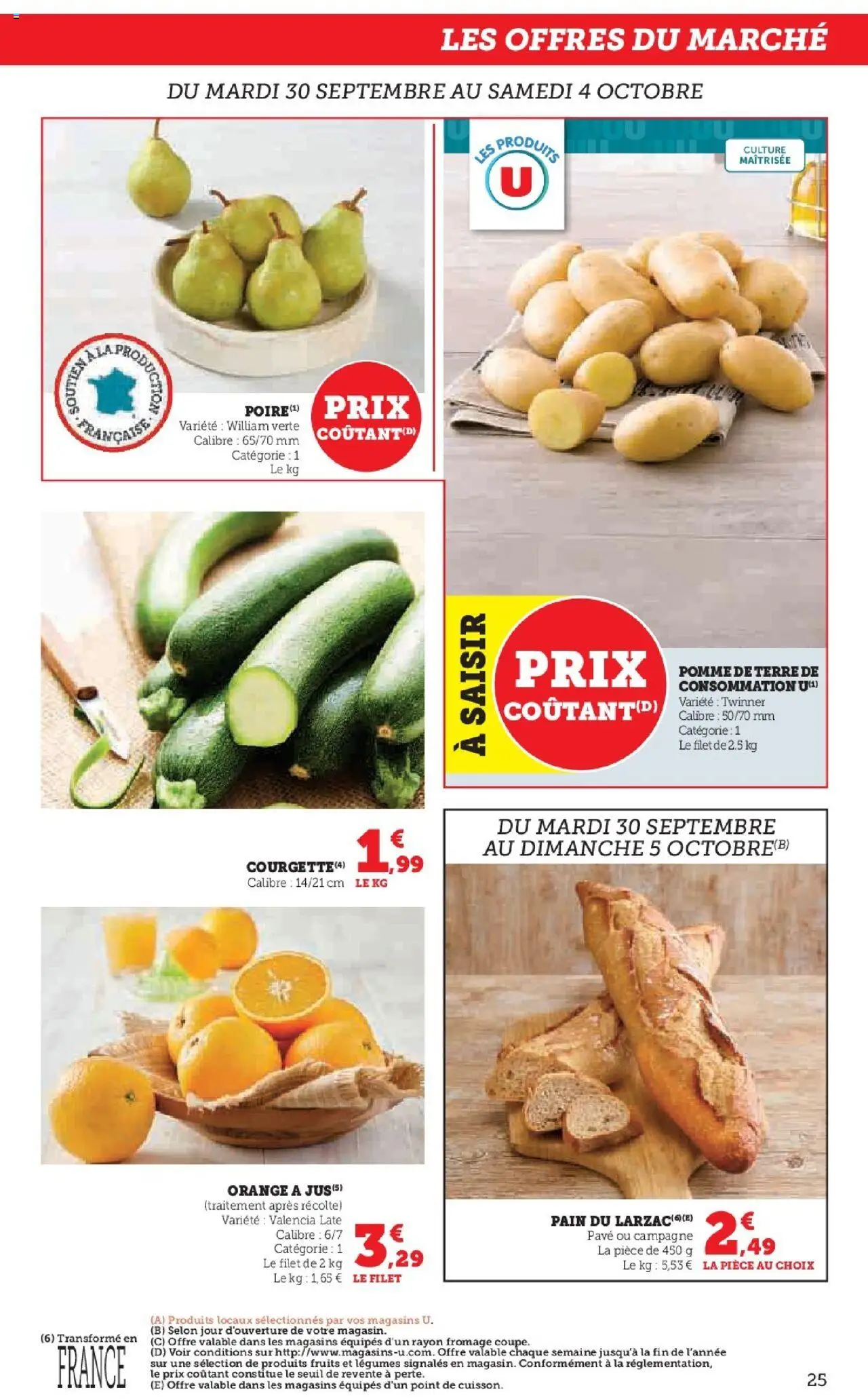 {H1} | Page: 25 | Produits: Pomme de terre, Pomme de terre de consommation, Fromage, Pain