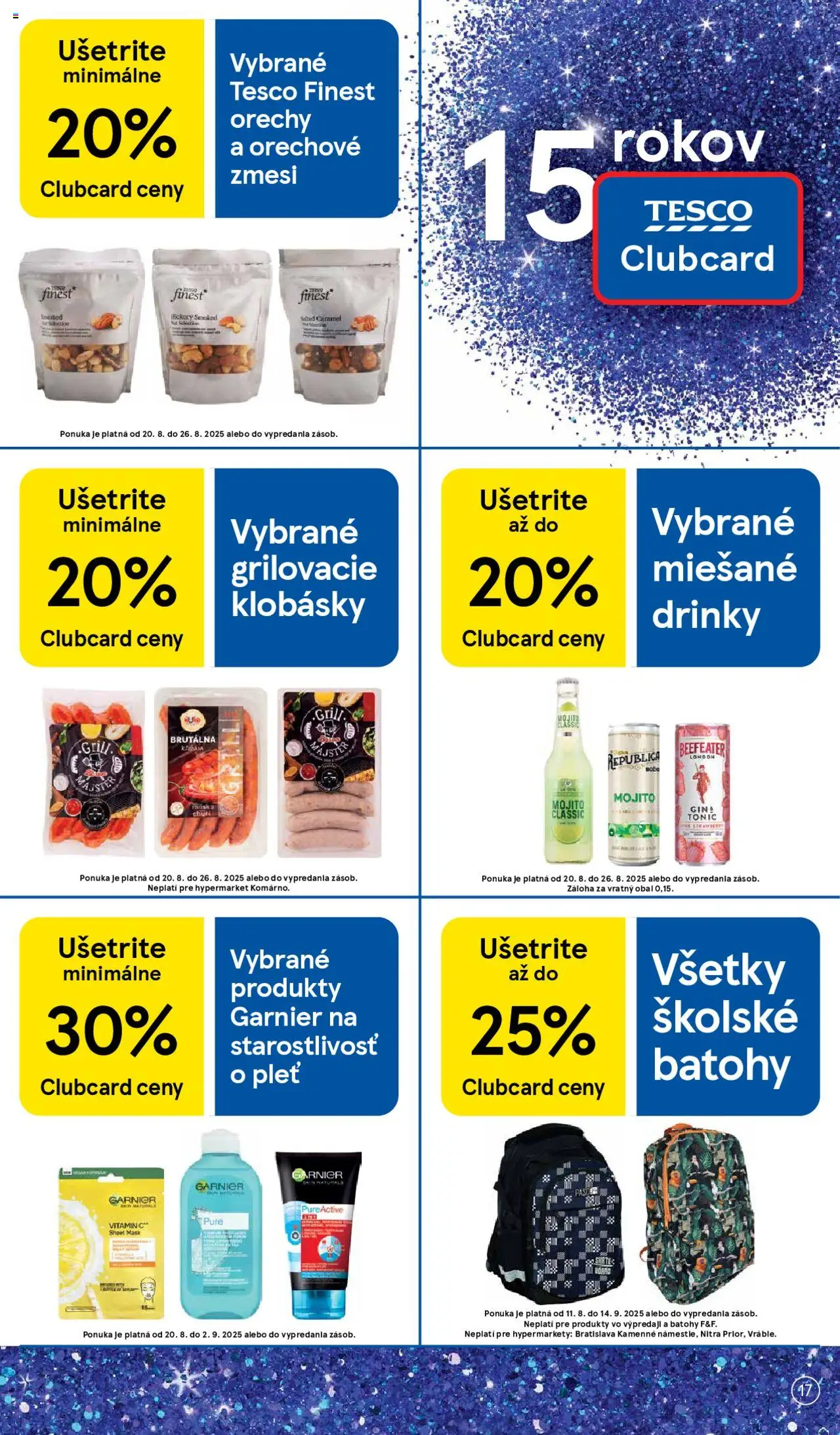 Tesco Hypermarket - leták │ platný od 20.08.2025 | Strana: 17 | Produkty: Beefeater, Republica, Gin, Orechy