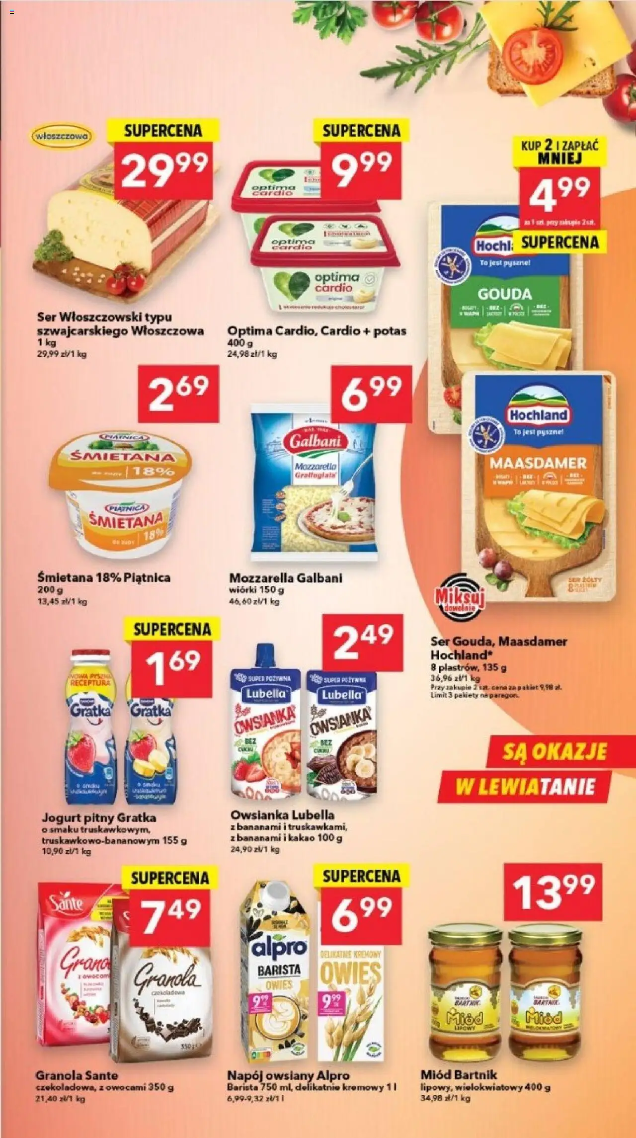 Lewiatan gazetka - Lublin od 11.09.2025 | Strona: 5 | Produkty: Ser żółty, Miód, Śmietana, Mozzarella