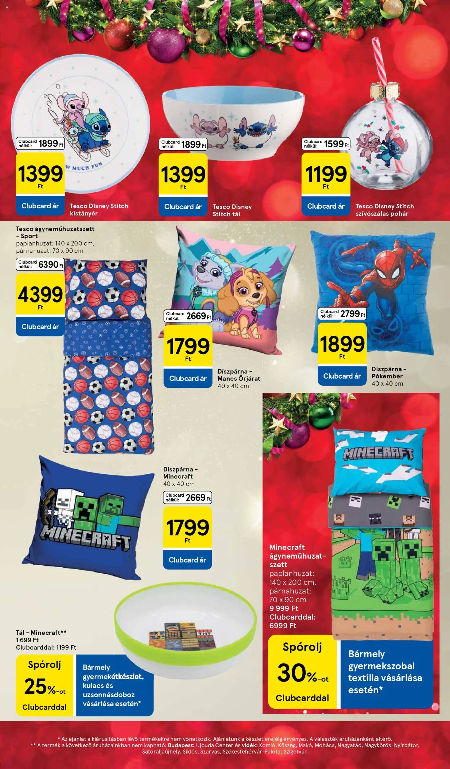 Tesco akciós ujság - amely érvényes a következő dátumtól: 29.10.2025 | Oldal: 19 | Termékek: Párnahuzat, Kulacs, Pohár, Díszpárna
