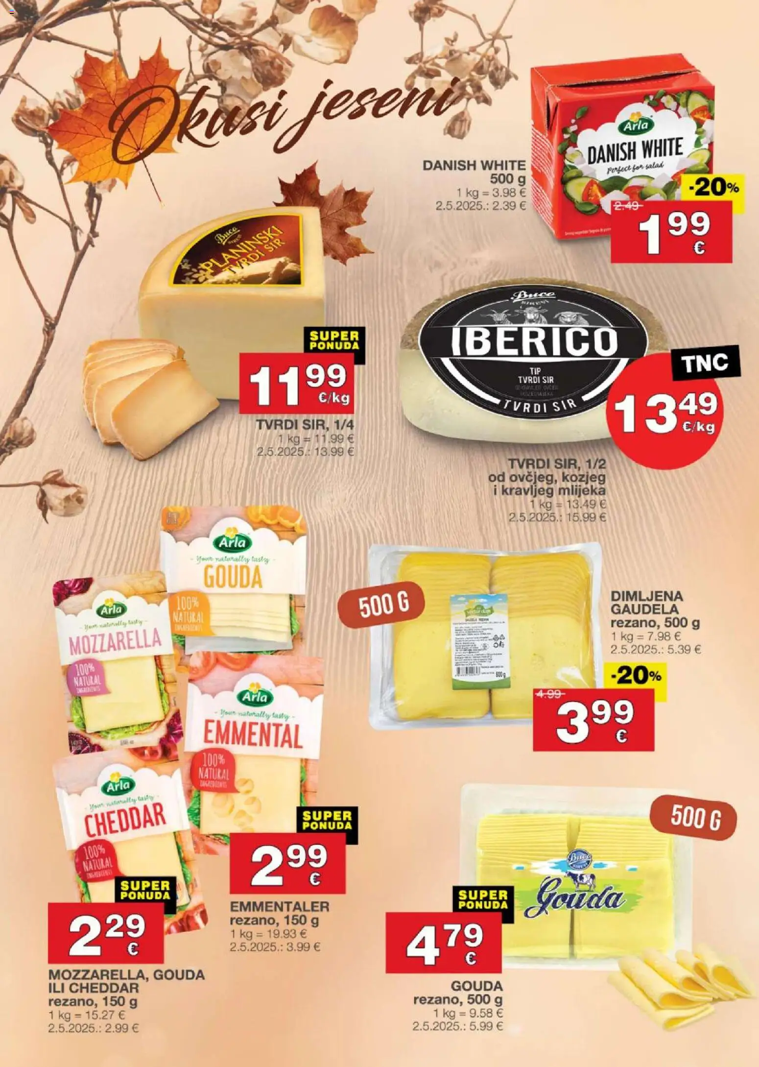 Stanić Diskont katalog | vrijedi od 13.11.2025 | Stranica: 8 | Proizvodi: Mozzarella, Sir, Tvrdi sir, Gouda