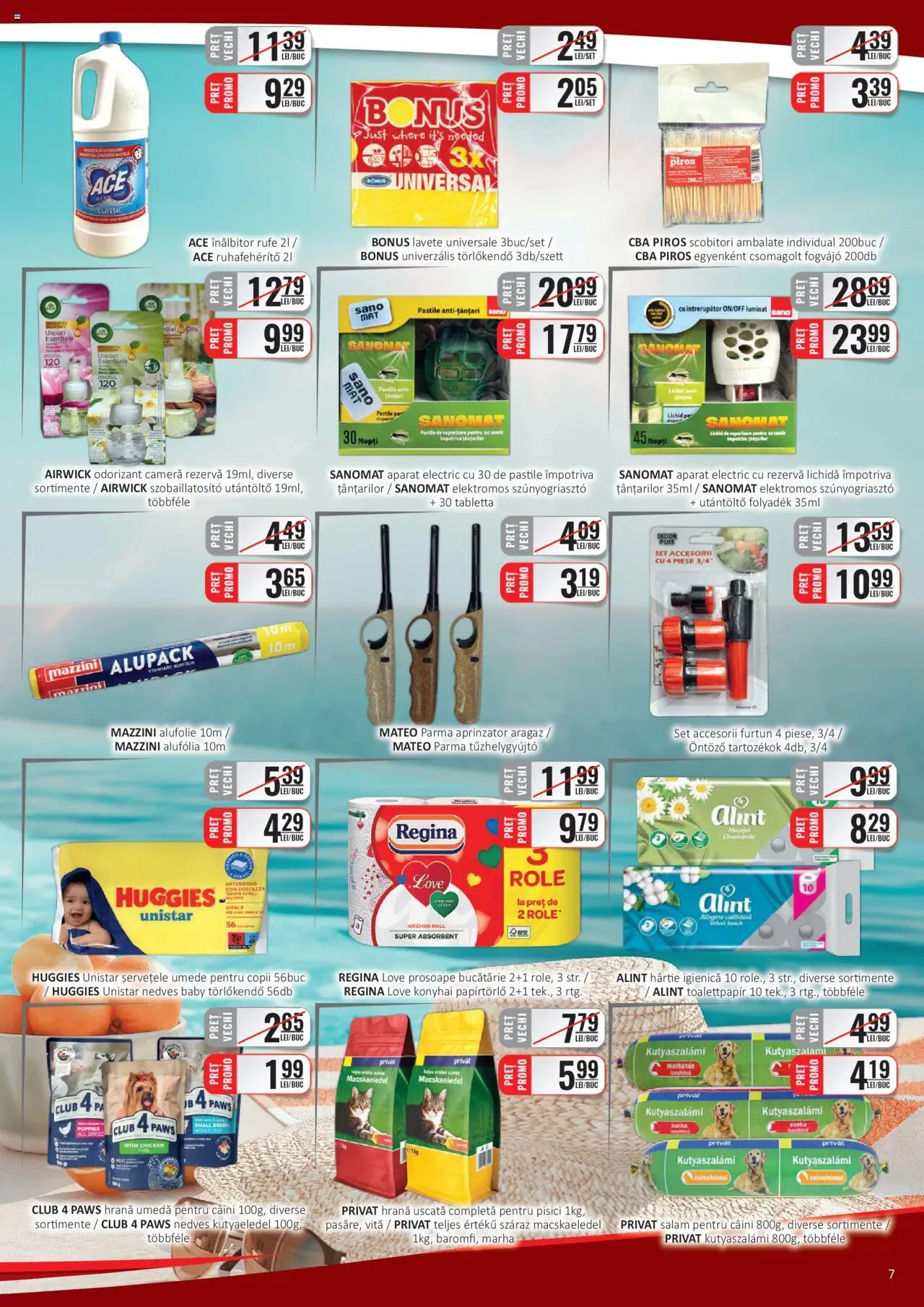 CBA catalog - C+C – valabil de la 01.08.2025 | Pagină: 7 | Produse: Cameră, Aragaz, Role, Lavete