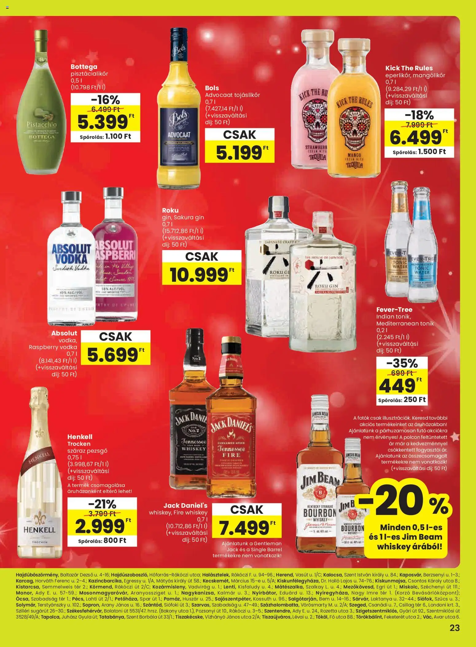 Spar akciós ujság - amely érvényes a következő dátumtól: 20.11.2025 | Oldal: 4 | Termékek: Whiskey, Tojáslikőr, Gin, Mangó