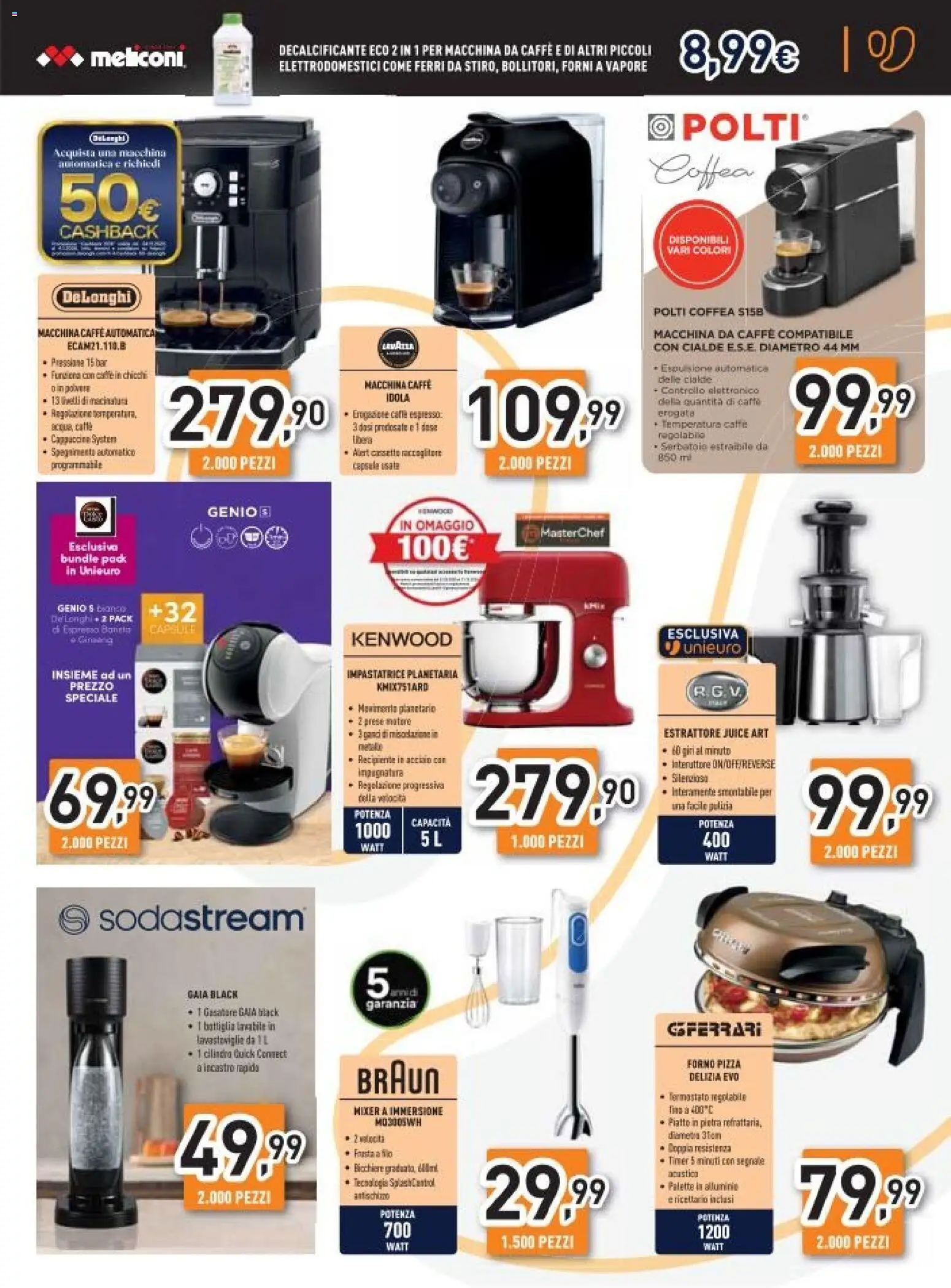 Volantino Unieuro del 26.11.2025 | Pagina: 25 | Prodotti: Pizza, Impastatrice, Lavastoviglie, Forno
