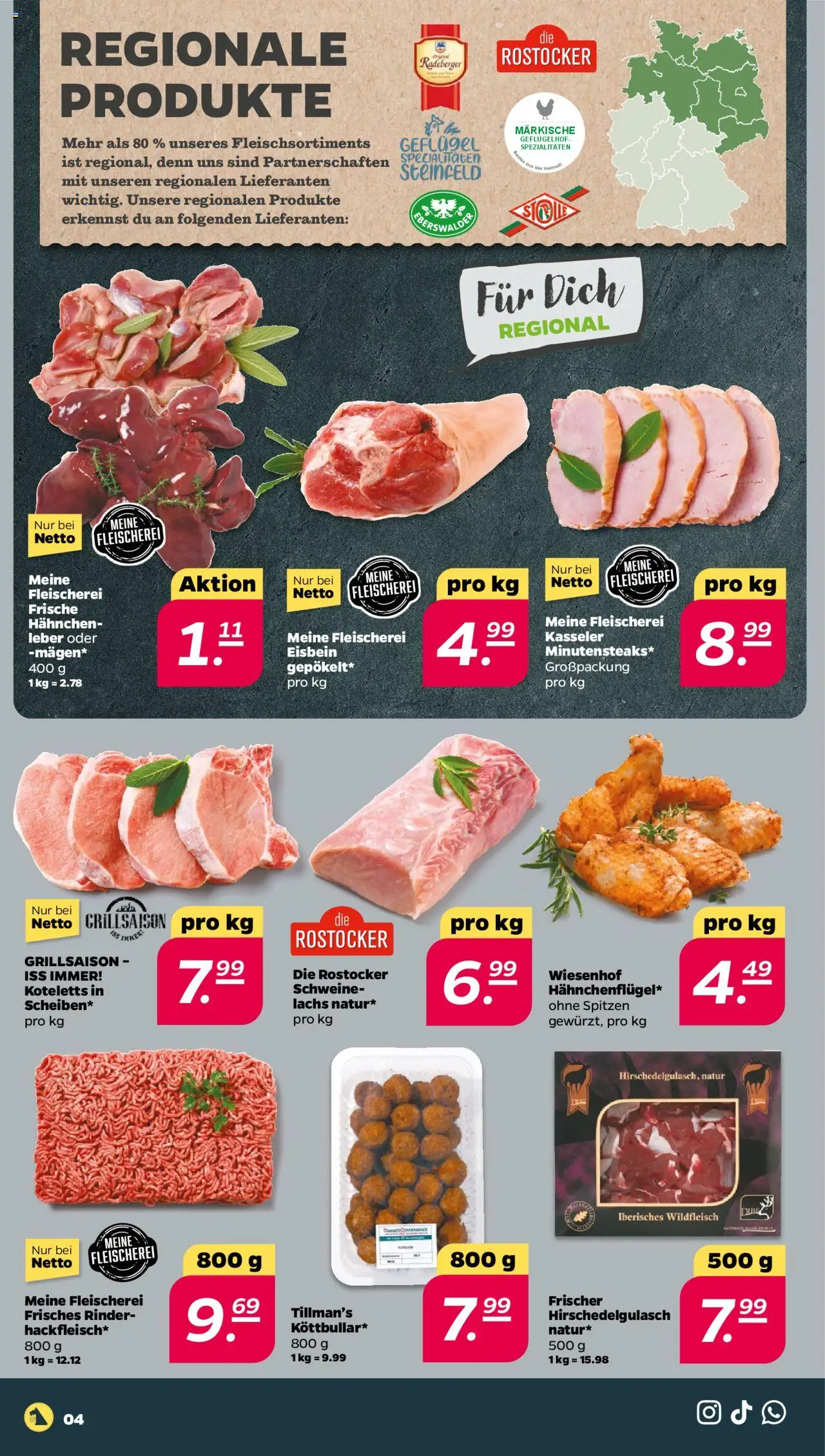Netto Prospekt 	 – gültig ab 06.10.2025 | Seite: 4 | Produkte: Hahnchen, Lachs