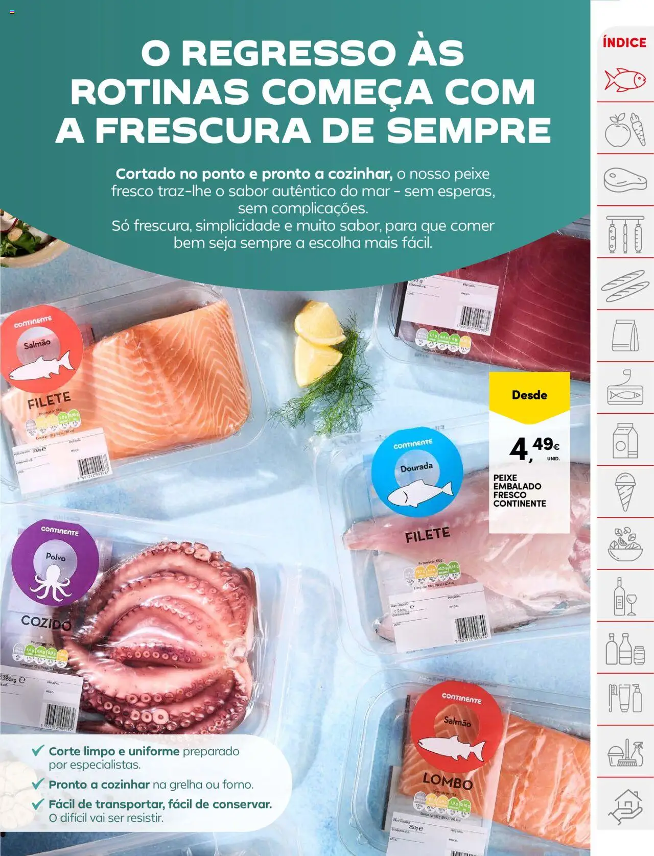 Continente folheto │ válido de 26.08.2025 | Página: 3 | Produtos: Dourada, Polvo, Salmão, Peixe