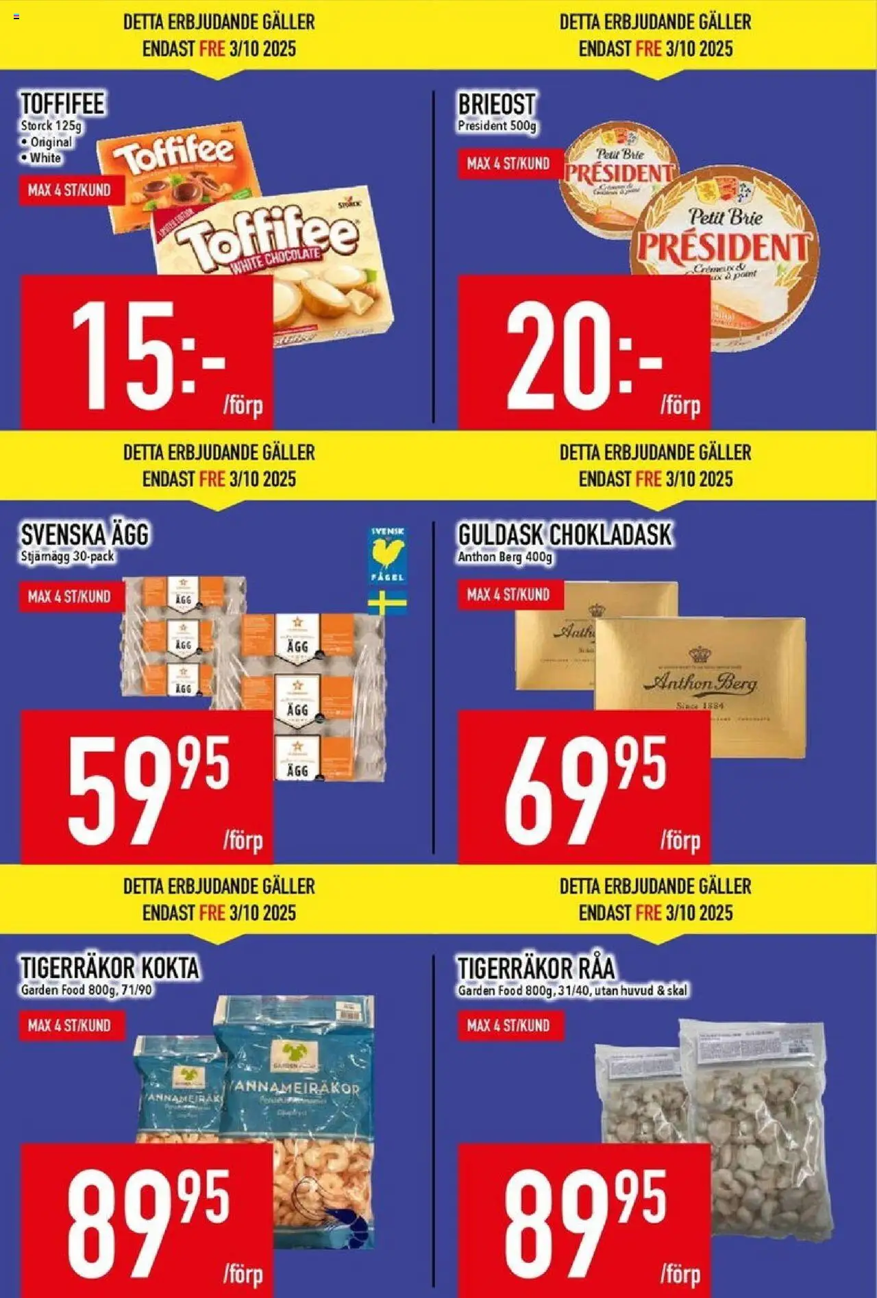 Matdax reklamblad aktuell från 29.09.2025 | Sida: 4 | Produkter: Galler, Brieost, Ägg