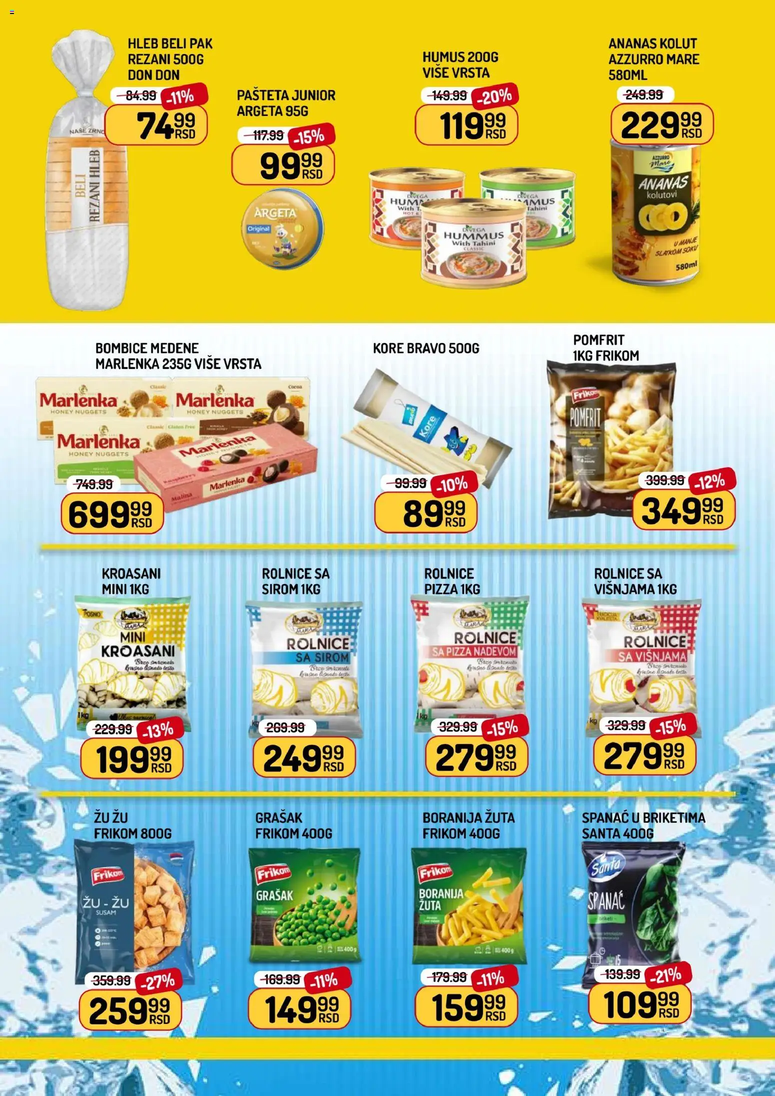 Aman katalog - važi od 27.03.2026 | Strana: 4 | Proizvode: Spanać, Rezani hleb, Pomfrit, Hleb