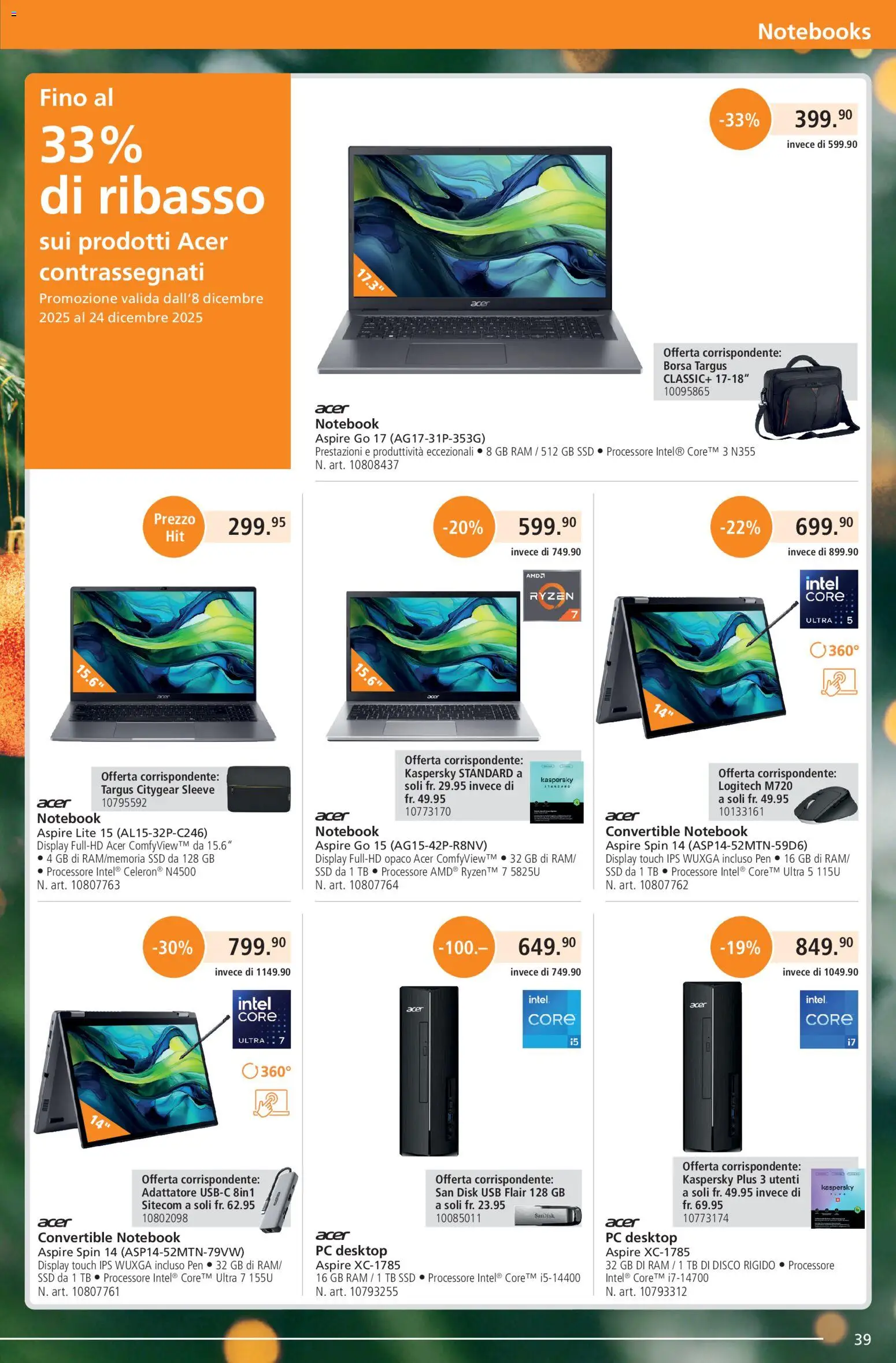 Fust Aktionen IT – gültig ab 01.12.2025 | Seite: 39 | Produkte: Notebook, Pc, Desktop PC, Usb