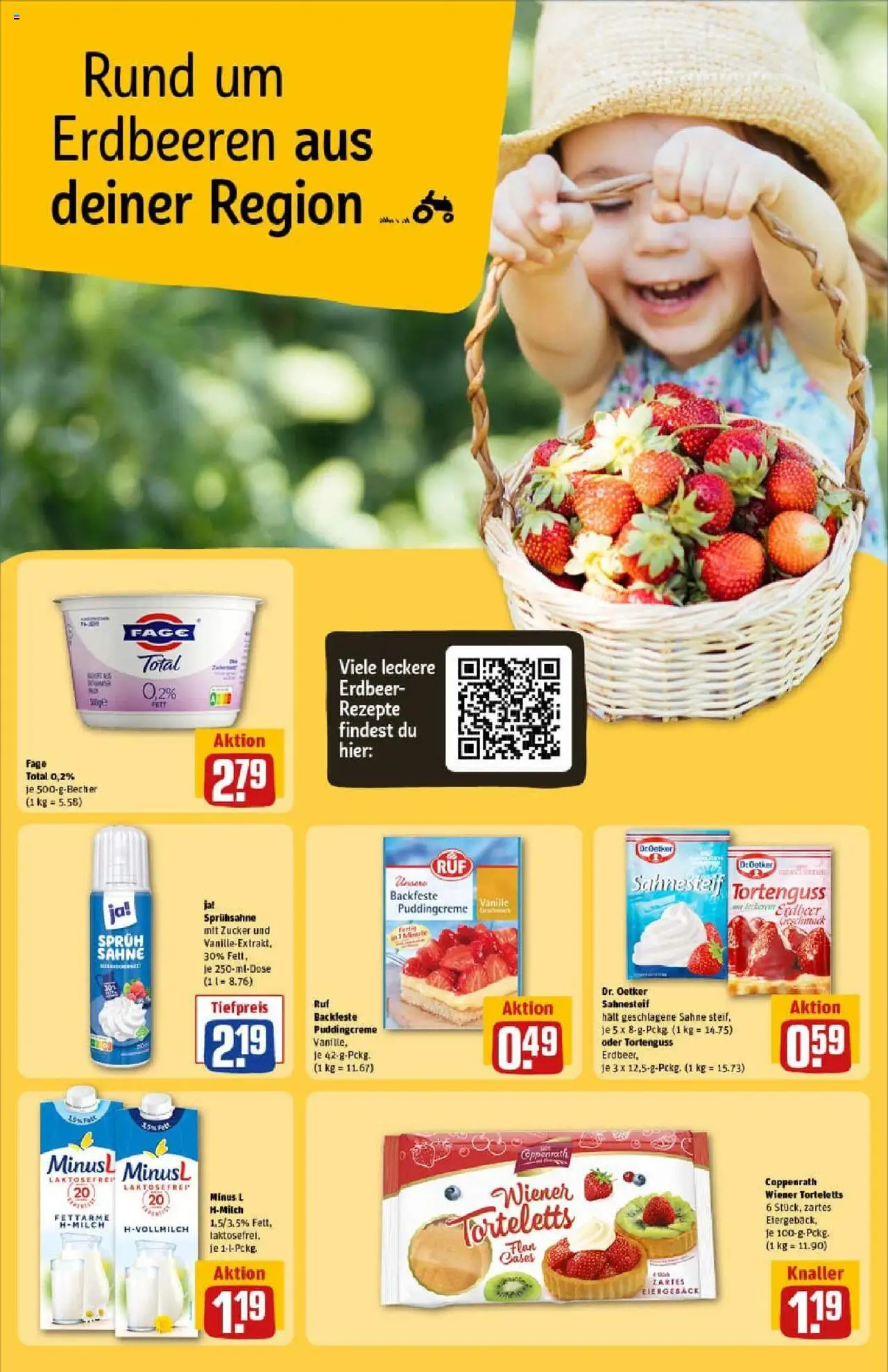 Rewe prospekt Bitburg	 - gültig ab dem 22.06.2025 | Seite: 20 | Produkte: Zucker, Erdbeeren, Sahne