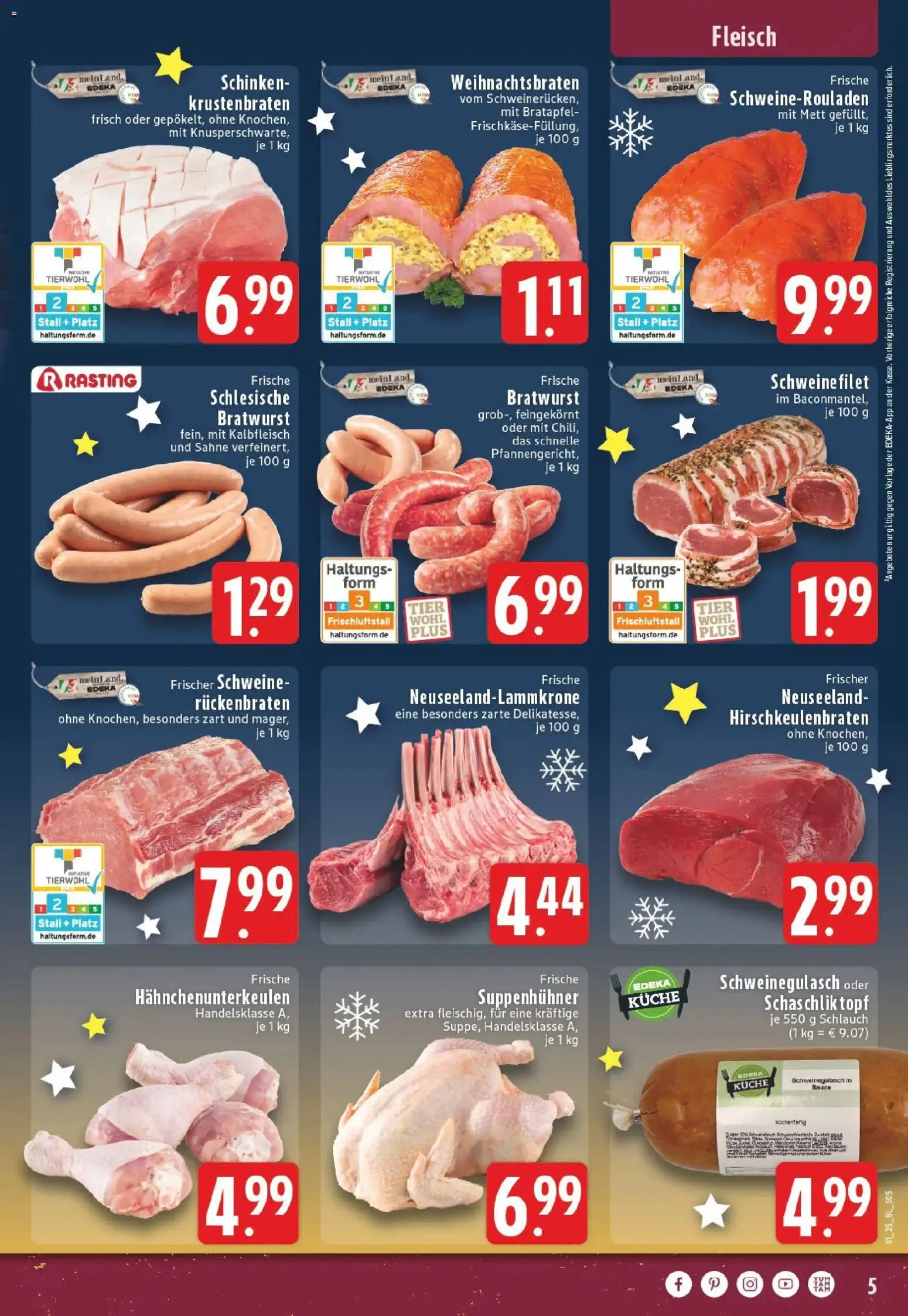Edeka prospekt Lünen	 – gültig ab 15.12.2025 | Seite: 5 | Produkte: Bratwurst, Krustenbraten, Schweinefilet, Schinken
