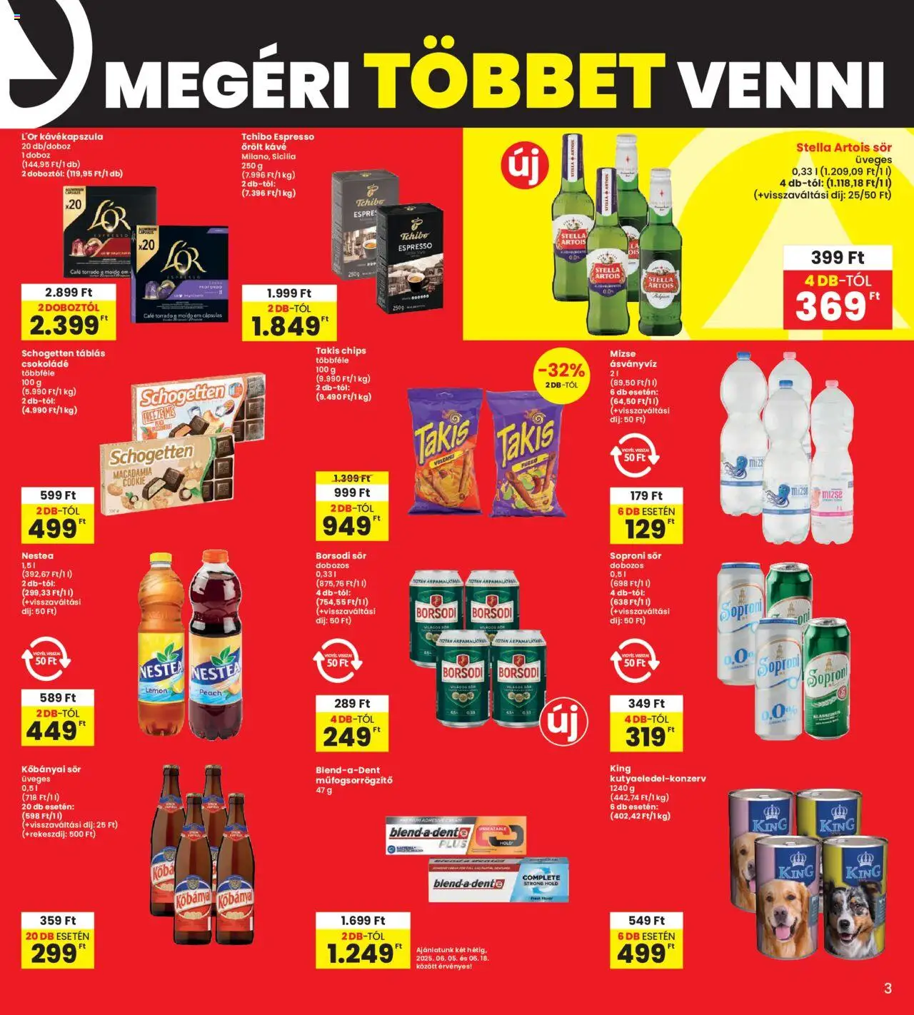 Interspar akciós ujság - amely érvényes a következő dátumtól: 05.06.2025 | Oldal: 3 | Termékek: Chips, Kávékapszula, Stella artois, Őrölt kávé