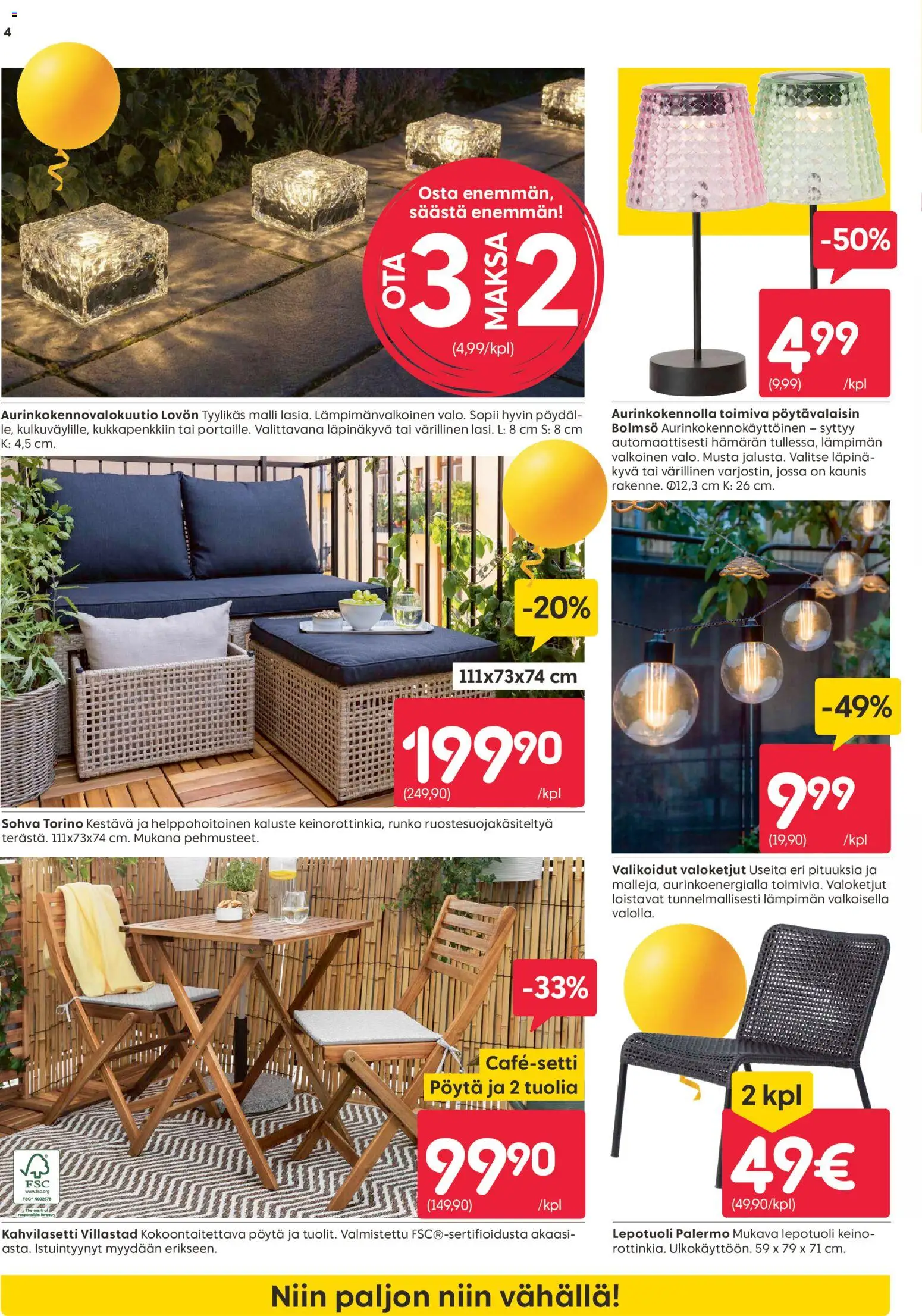 Rusta tarjoukset – voimassa 13.04.2026 alkaen | Sivu: 4 | Tuotteet: Lepotuoli, Sohva, Pöytä, Pöytävalaisin