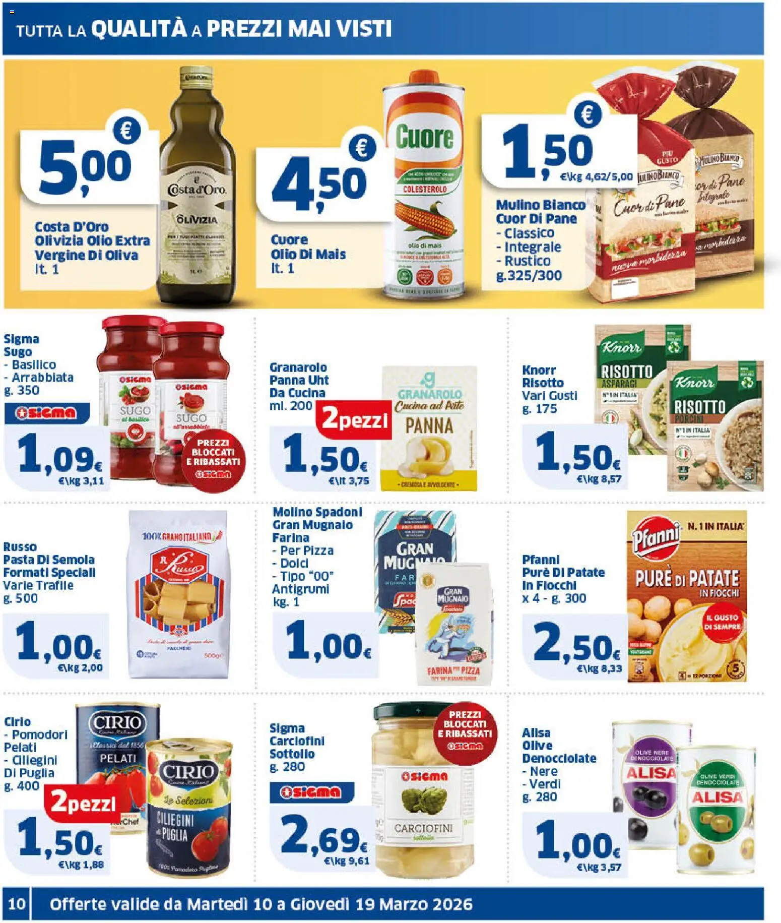 Volantino SIGMA del 10.03.2026 | Pagina: 10 | Prodotti: Farina, Mais, Paccheri, Sugo