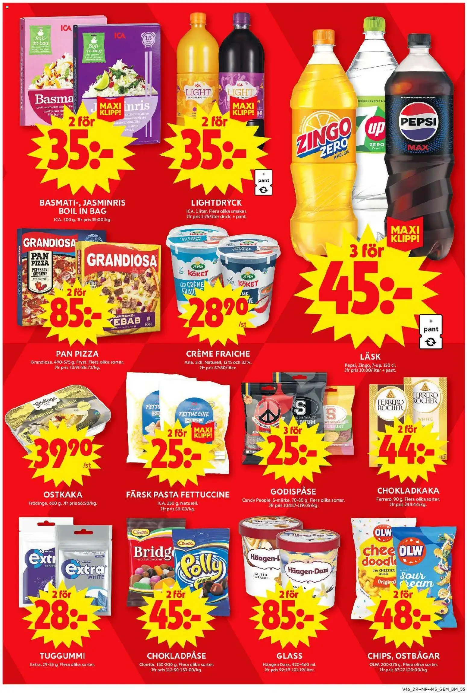 ICA Maxi reklamblad aktuell från 10.11.2025 | Sida: 7 | Produkter: Ostbågar, Zingo, Tuggummi, Pasta